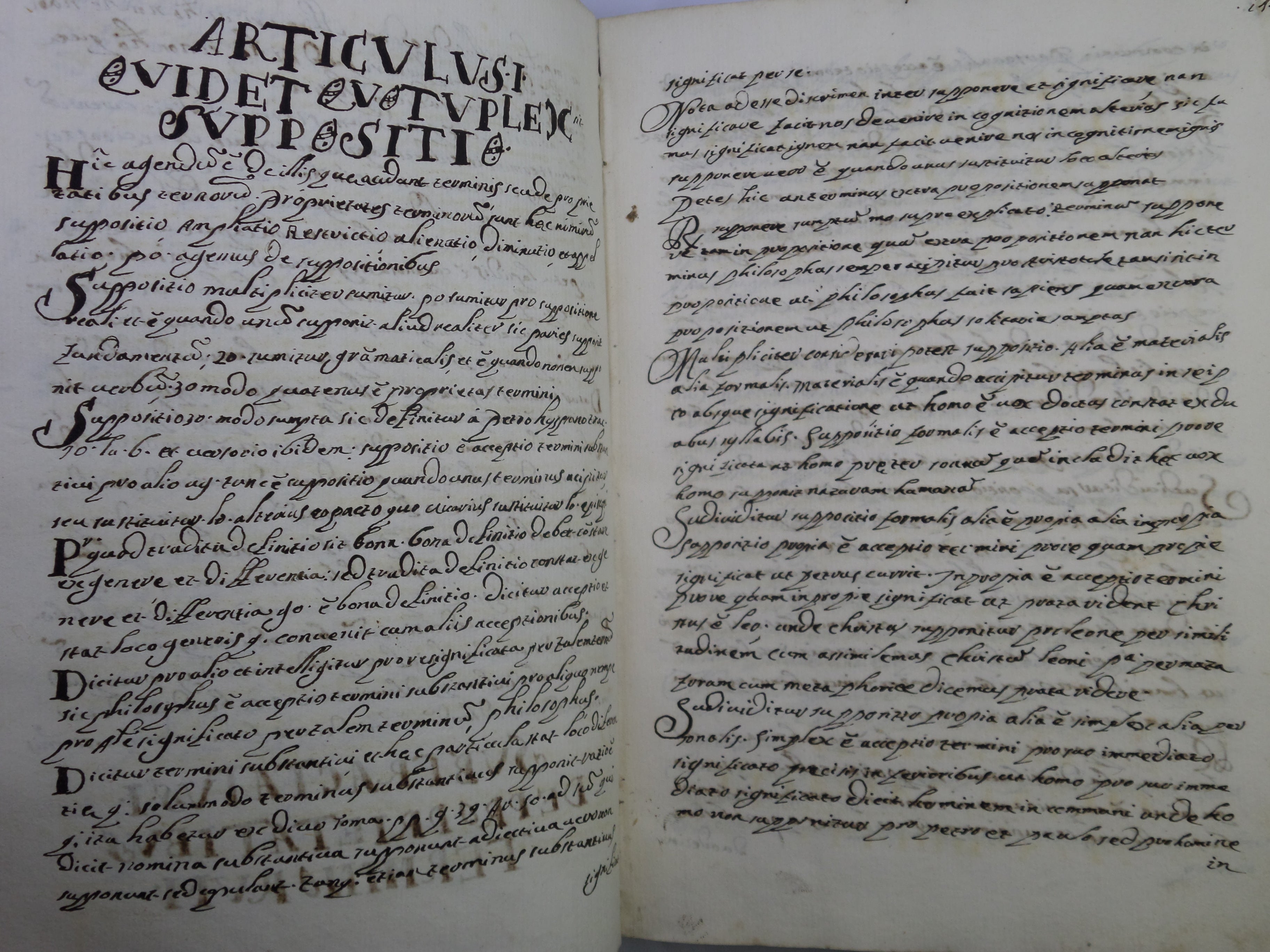 17TH CENTURY LATIN MANUSCRIPT LOGIC & INTELLECT BOOK