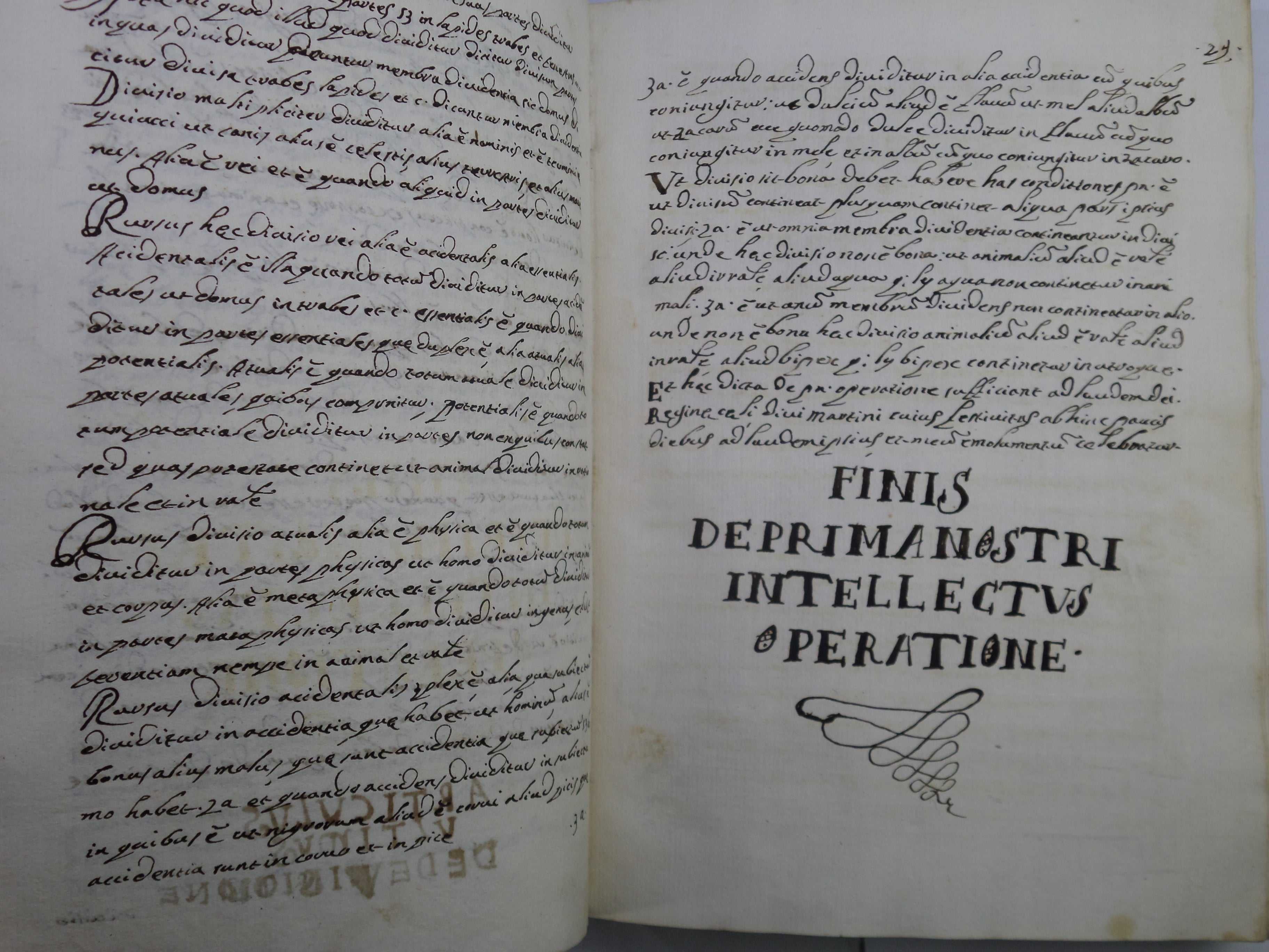 17TH CENTURY LATIN MANUSCRIPT LOGIC & INTELLECT BOOK