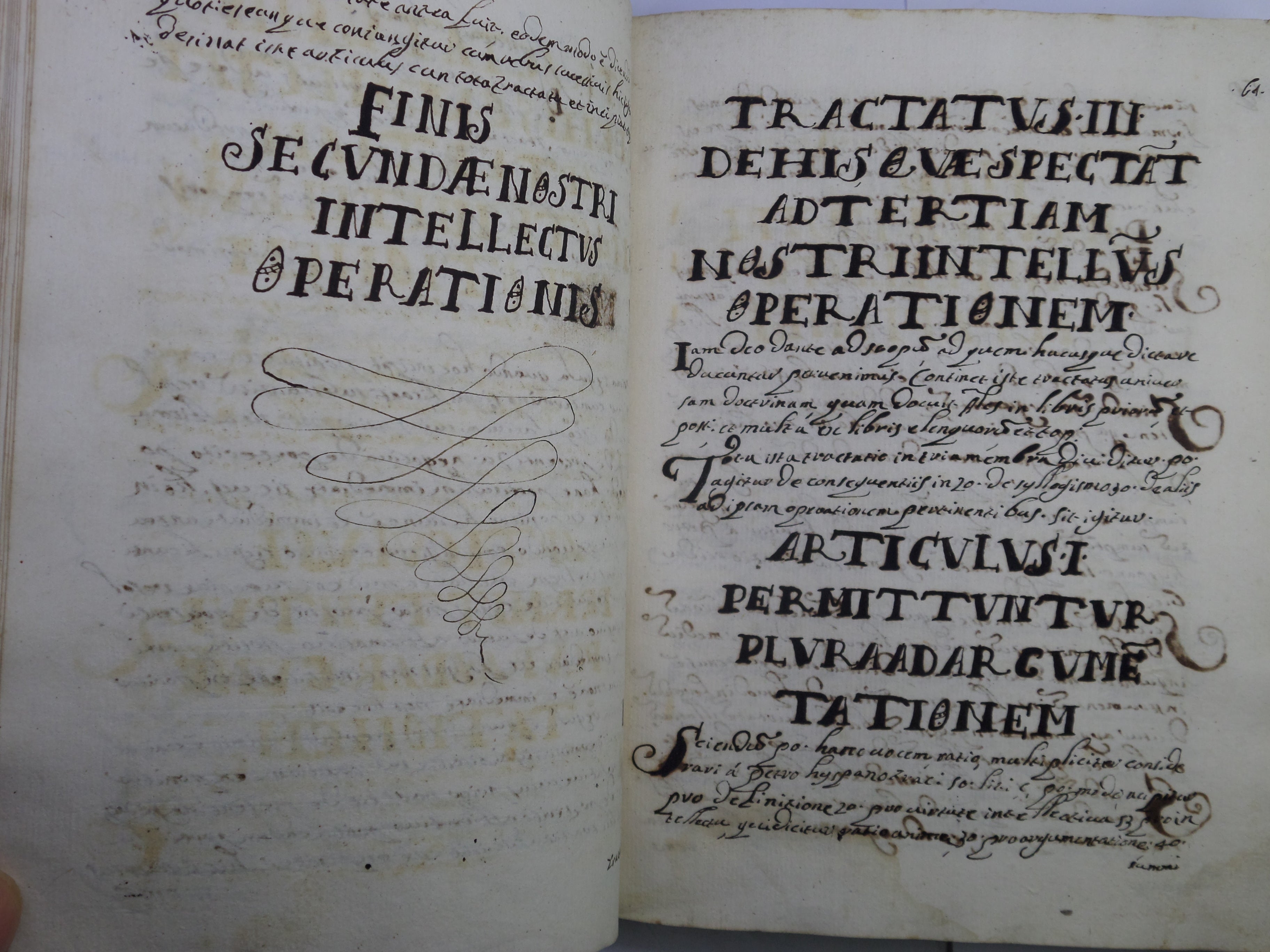 17TH CENTURY LATIN MANUSCRIPT LOGIC & INTELLECT BOOK