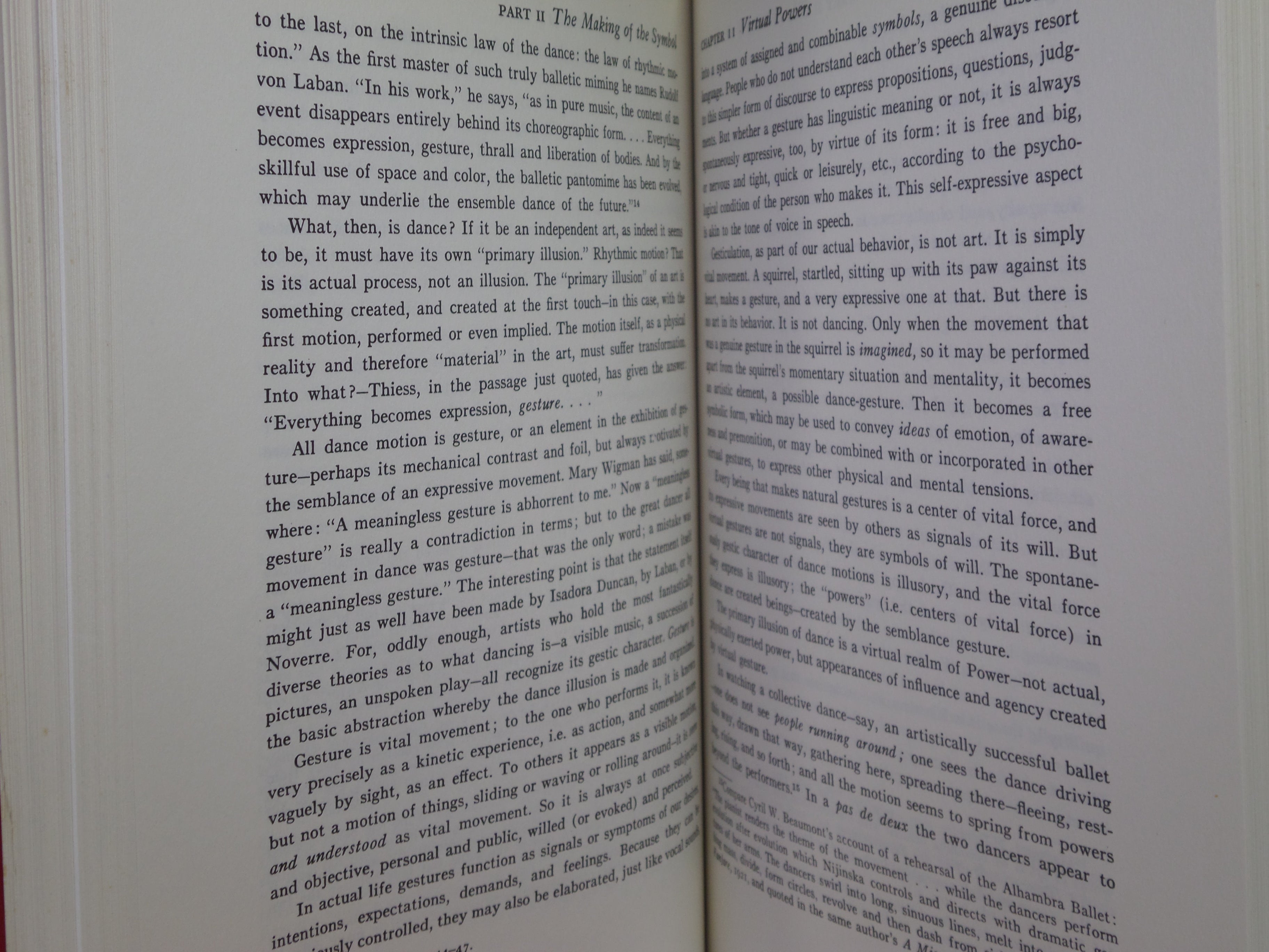 FEELING AND FORM: A THEORY OF ART BY SUSANNE K. LANGER 1979