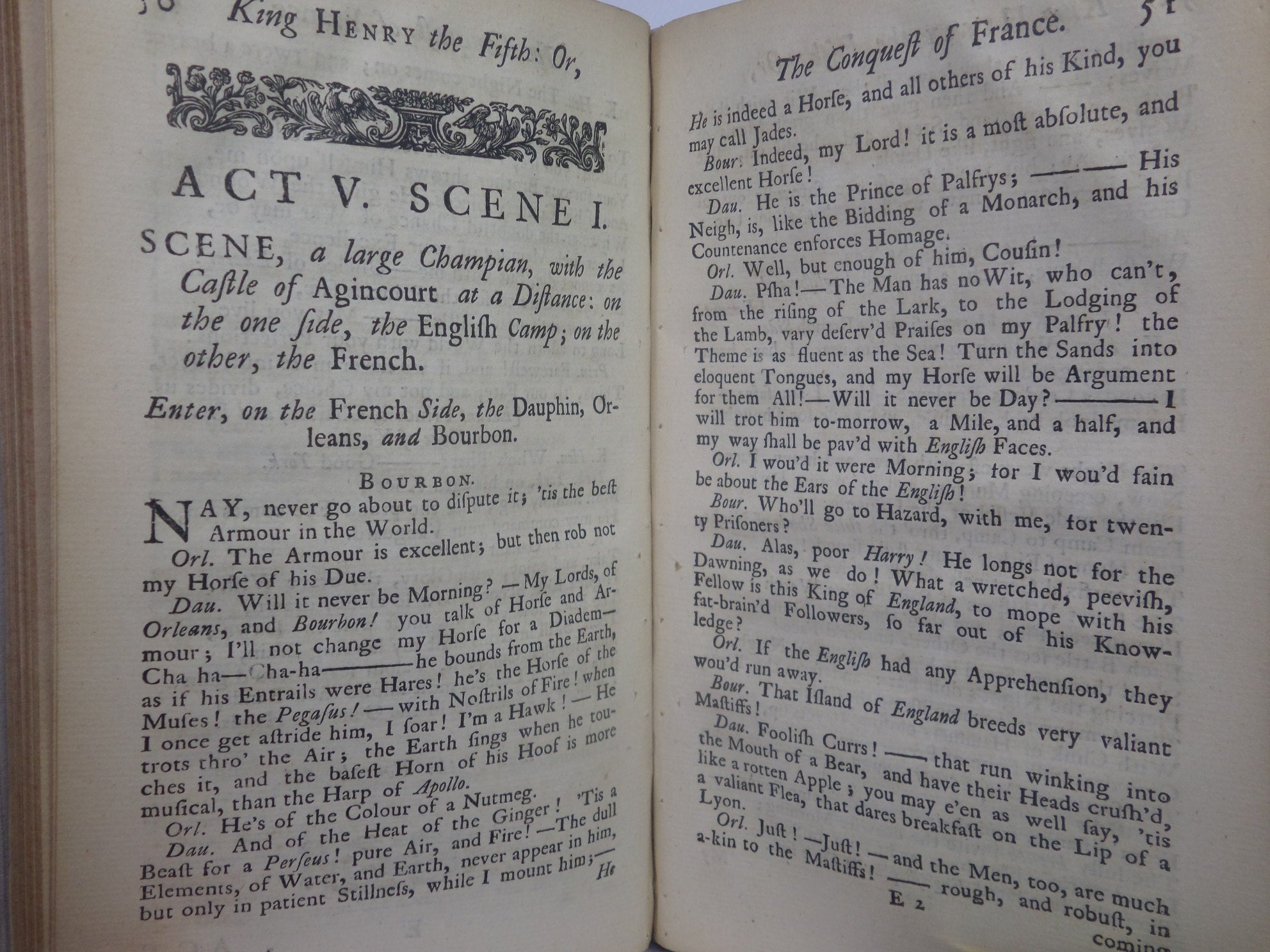 KING HENRY THE FIFTH BY AARON HILL 1723 ADAPTED FROM WILLIAM SHAKESPEARE
