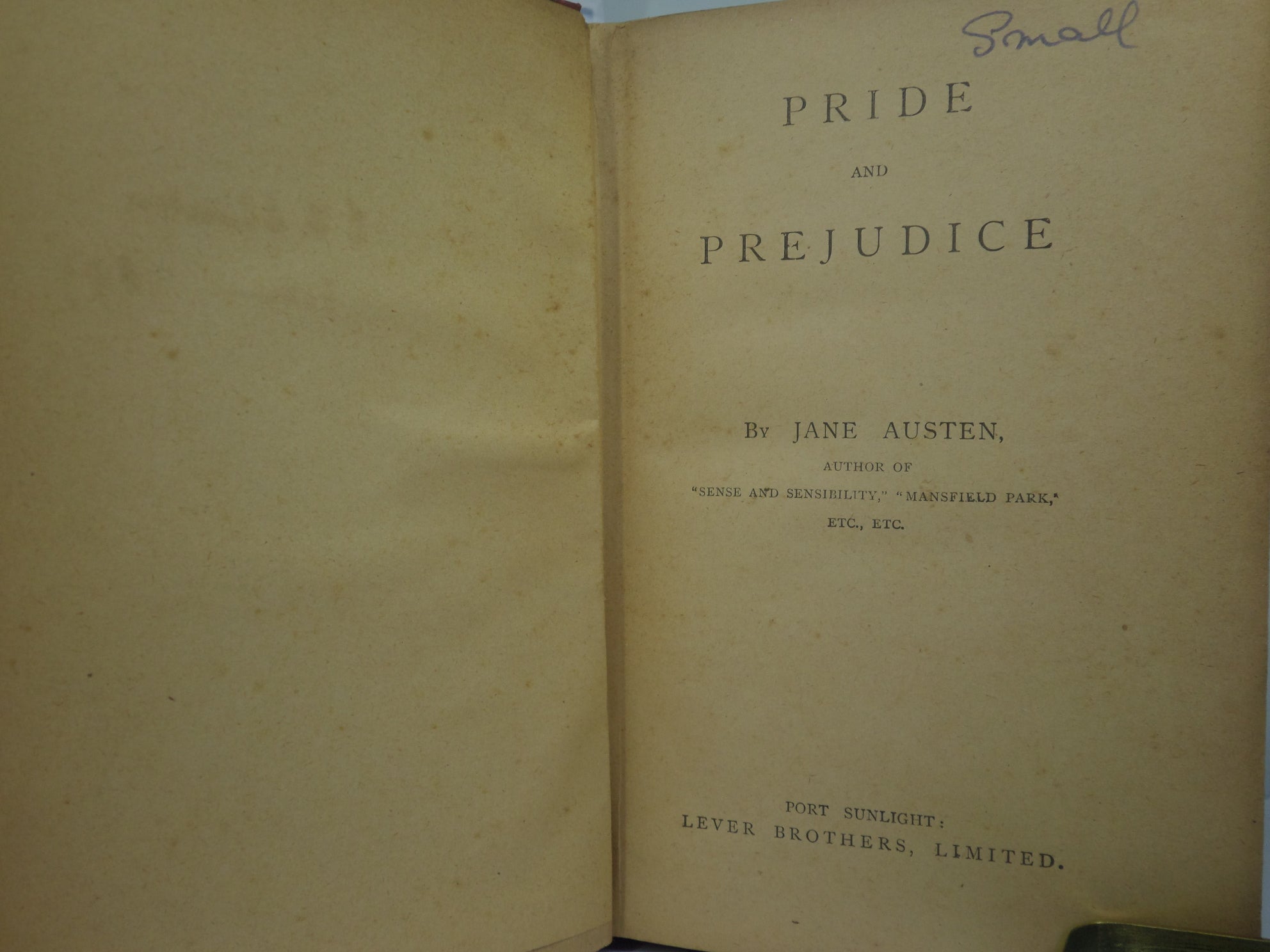 PRIDE AND PREJUDICE BY JANE AUSTEN CA.1897