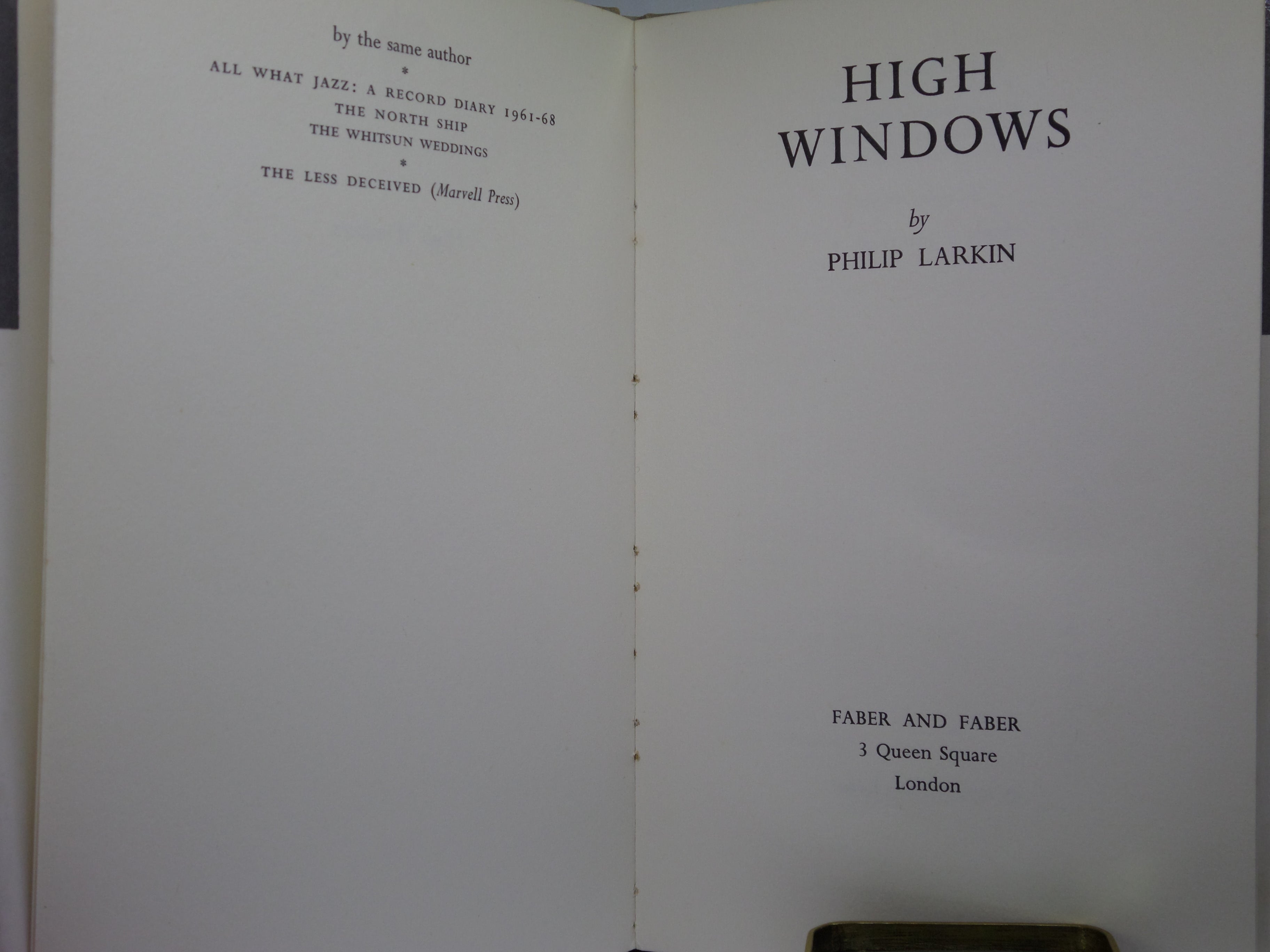 HIGH WINDOWS BY PHILIP LARKIN 1974 FIRST EDITION