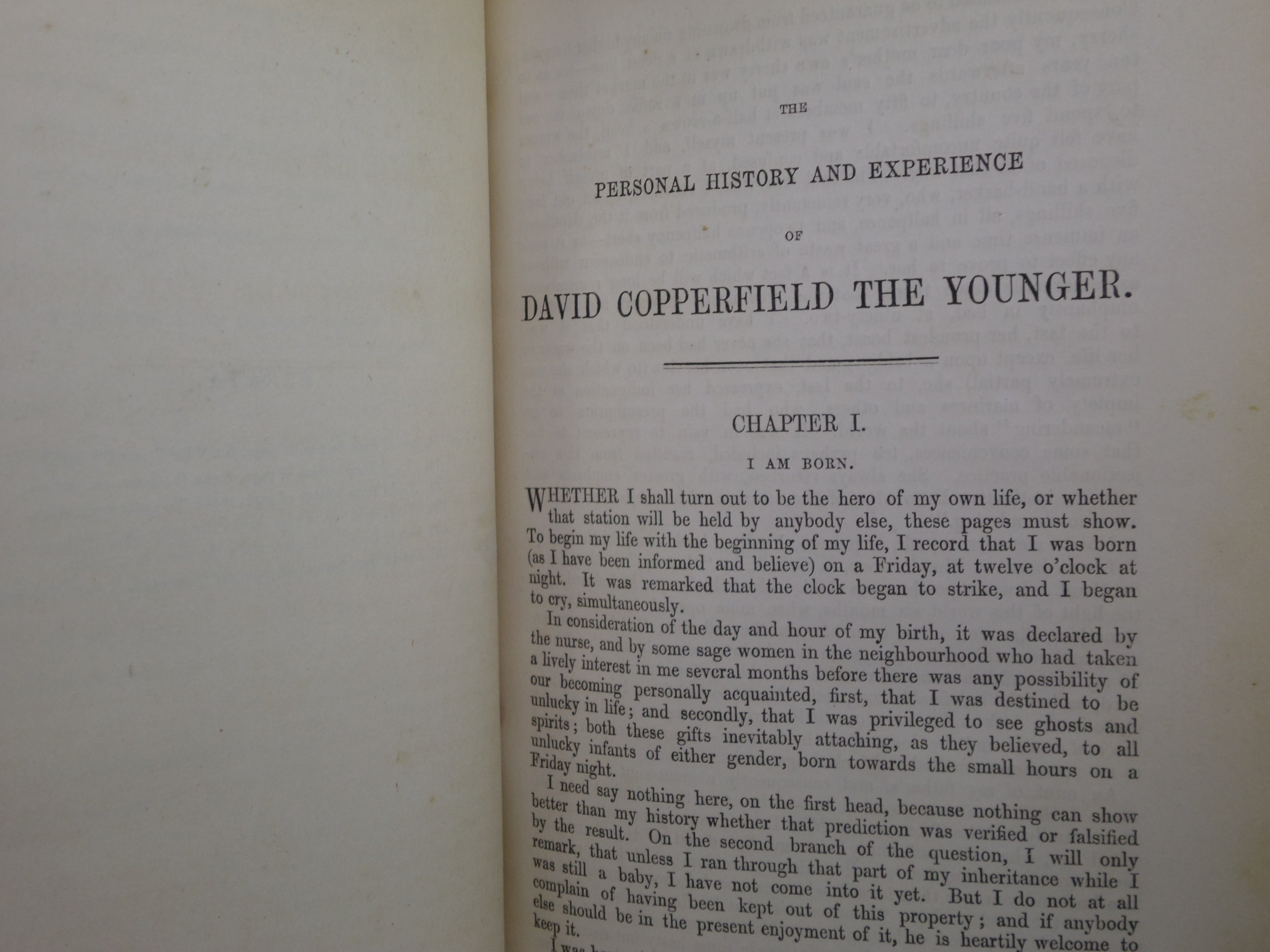 THE PERSONAL HISTORY OF DAVID COPPERFIELD BY CHARLES DICKENS 1850 FIRST EDITION