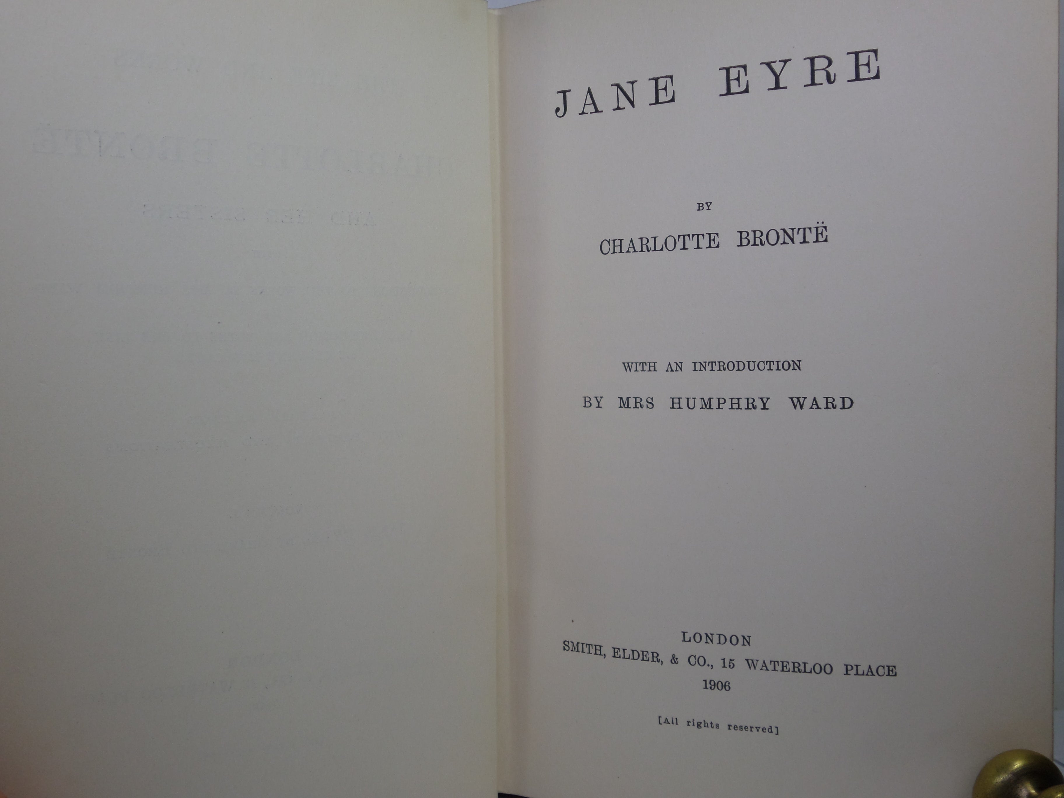 JANE EYRE BY CHARLOTTE BRONTE 1906