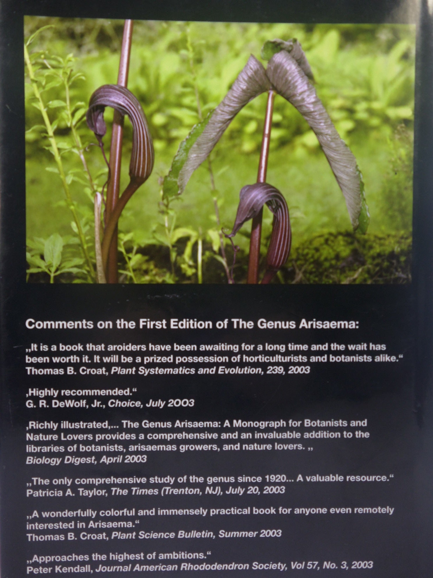 THE GENUS ARISAEMA: A MONOGRAPH FOR BOTANISTS AND NATURE LOVERS BY GUY GUSMAN 2006