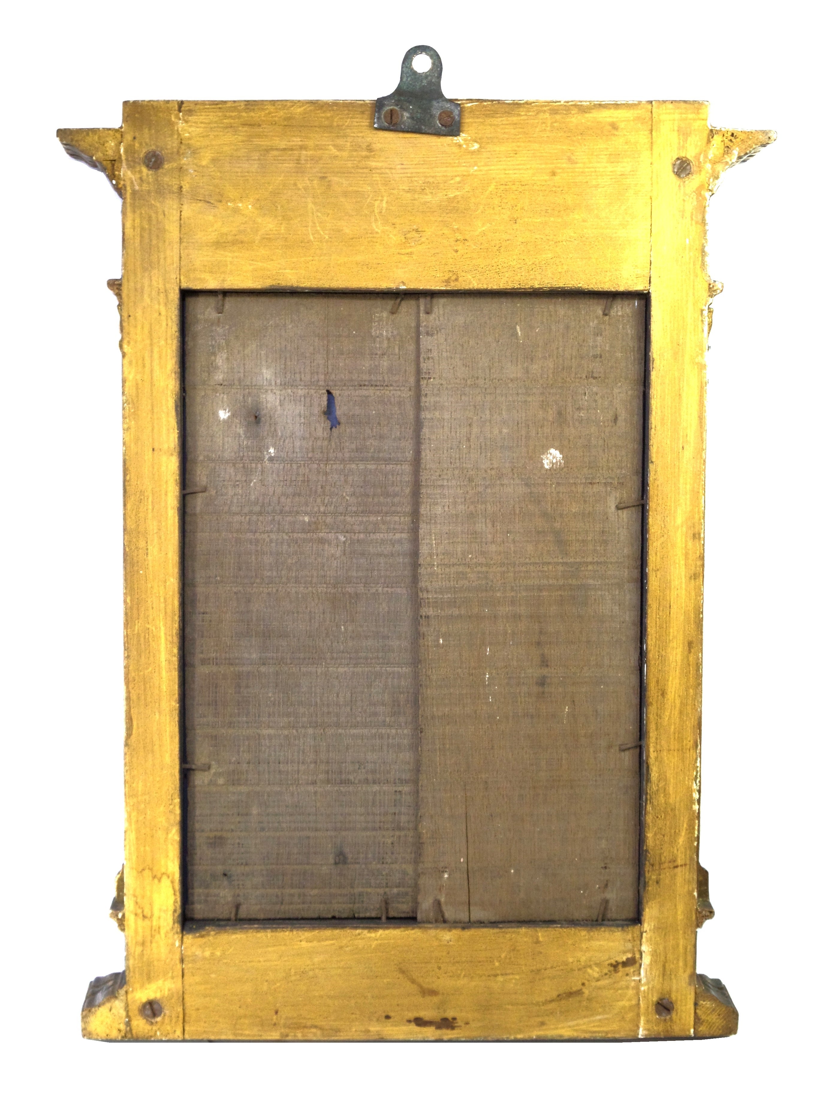 ANTIQUE 19TH CENTURY TABERNACLE PICTURE FRAME WITH DISTRESSED MIRROR