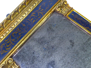 ANTIQUE 19TH CENTURY TABERNACLE PICTURE FRAME WITH DISTRESSED MIRROR