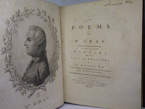 THE POEMS OF THOMAS GRAY 1775 SECOND EDITION, LEATHER BOUND