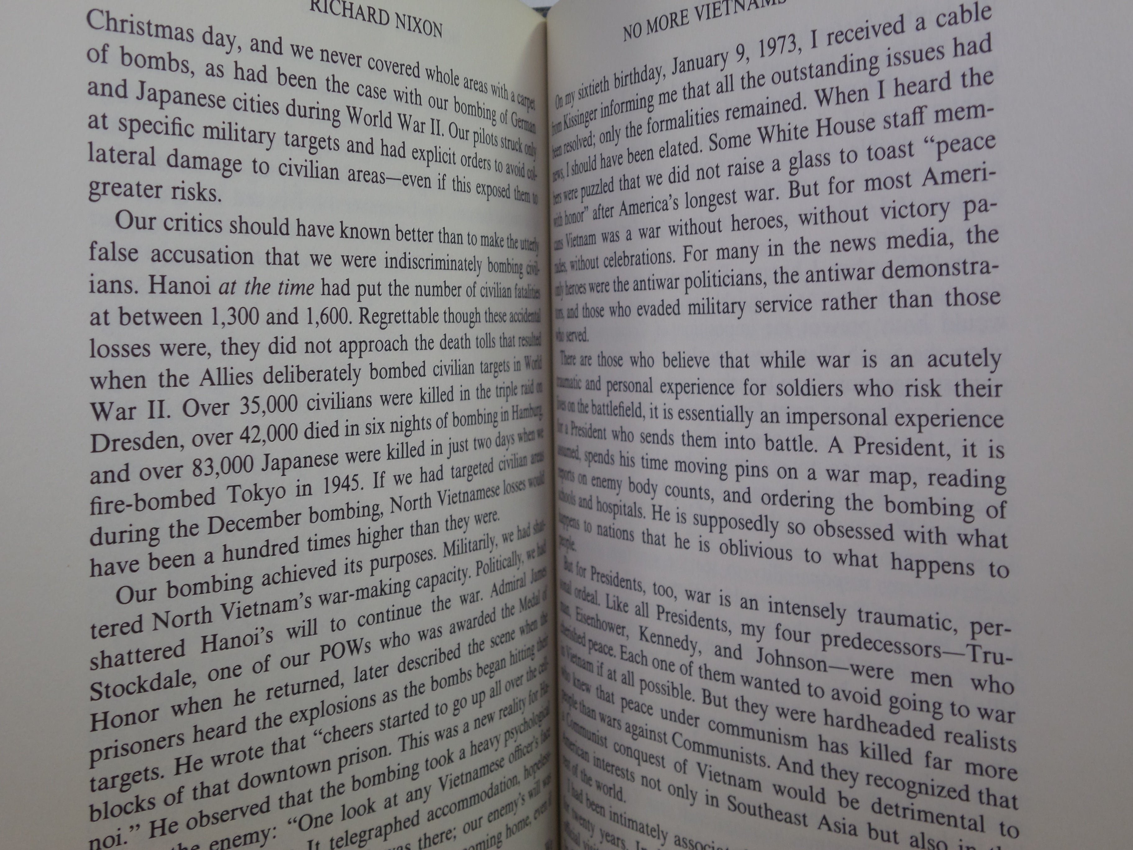 NO MORE VIETNAMS BY RICHARD NIXON 1985 SIGNED FIRST EDITION