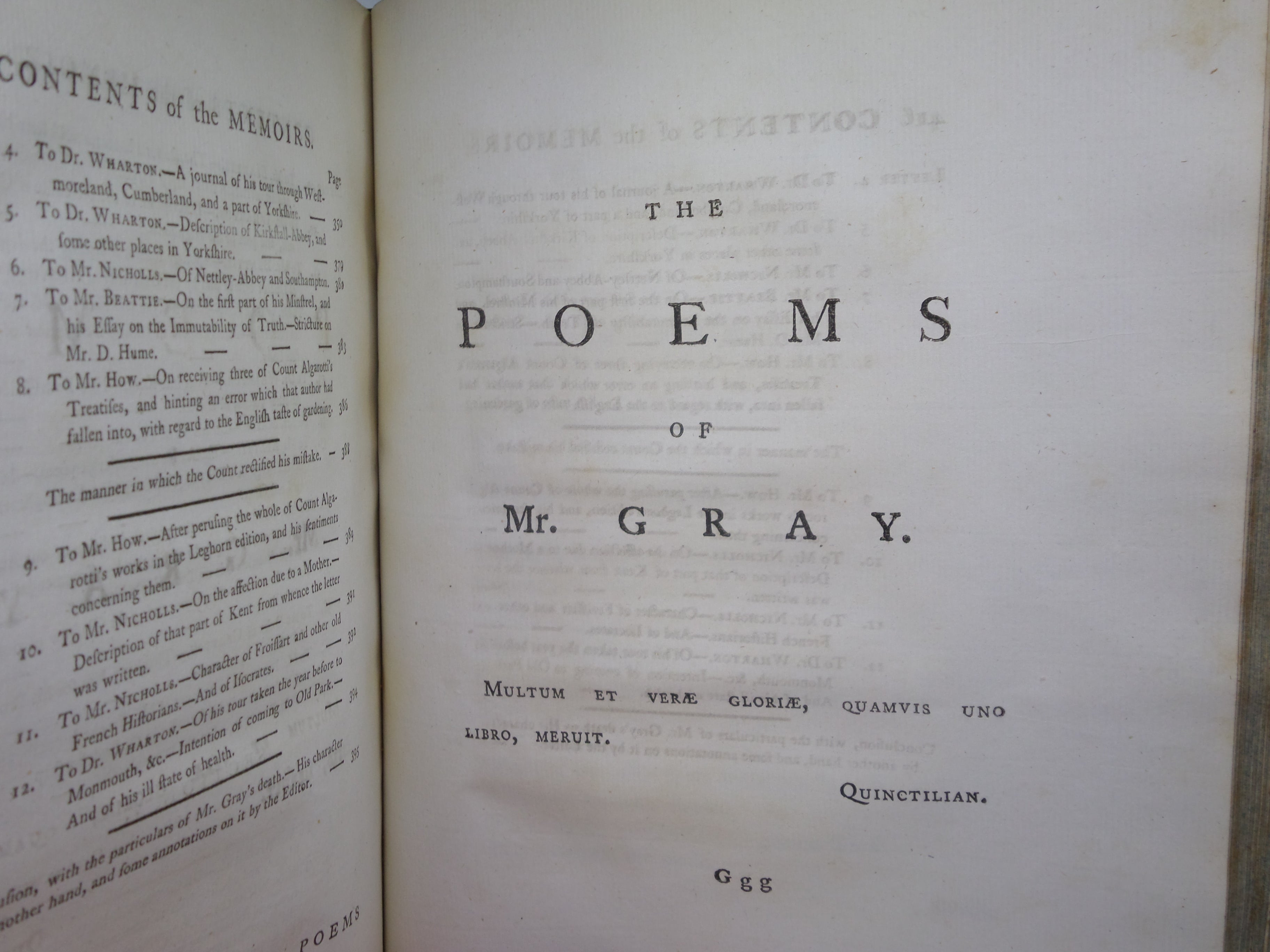 THE POEMS OF THOMAS GRAY 1775 SECOND EDITION, LEATHER BOUND