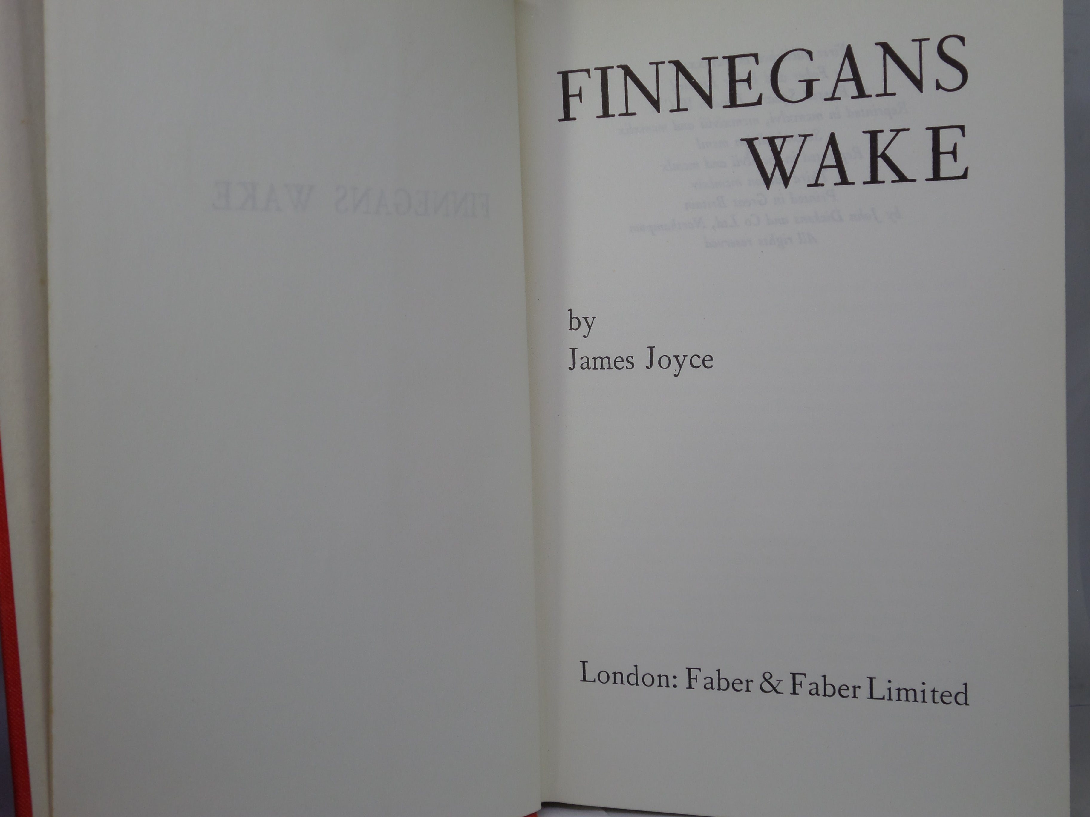 FINNEGANS WAKE BY JAMES JOYCE 1964 THIRD EDITION