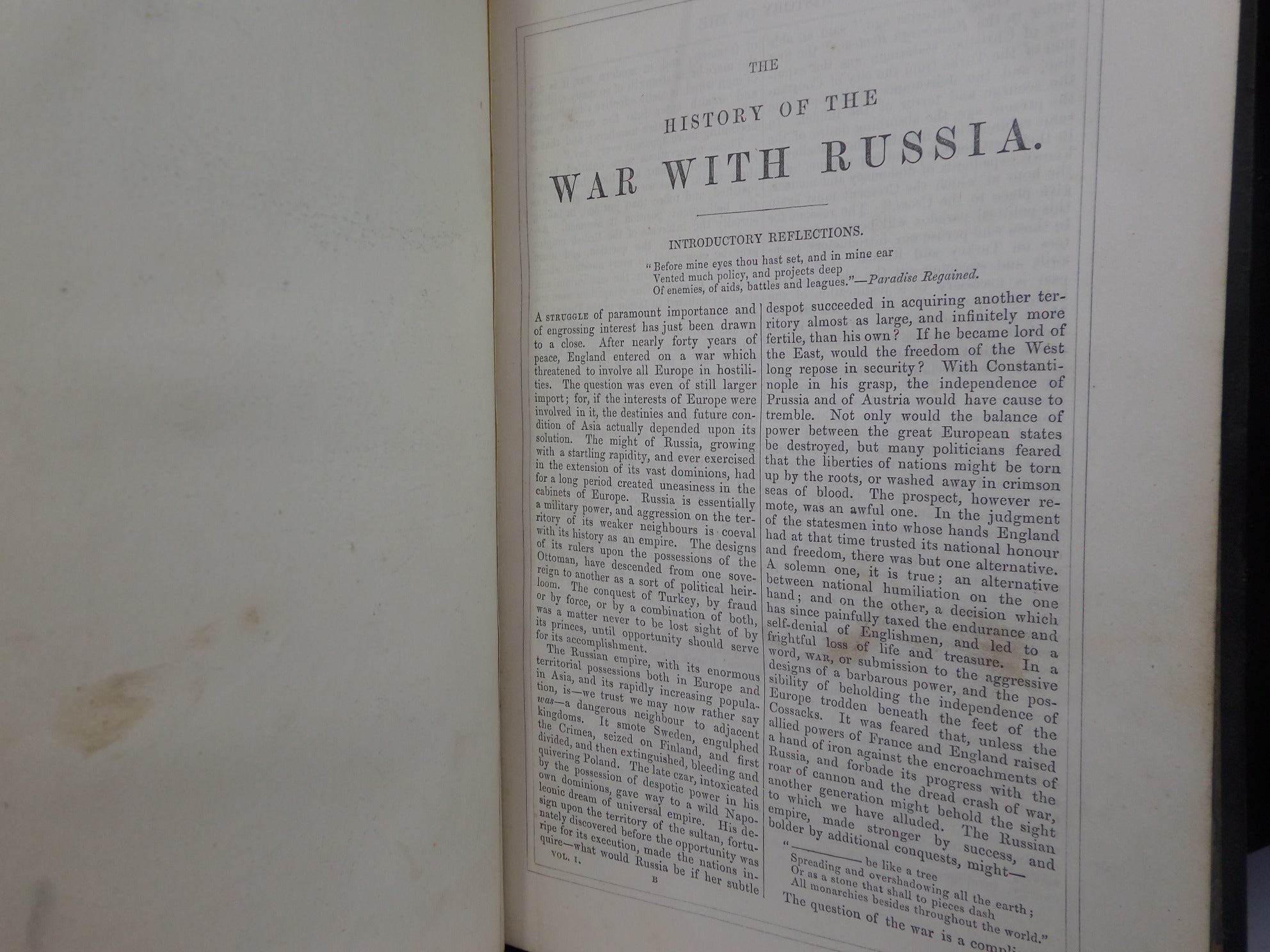 THE HISTORY OF THE WAR WITH RUSSIA BY HENRY TYRRELL 1855 LEATHER BOUND