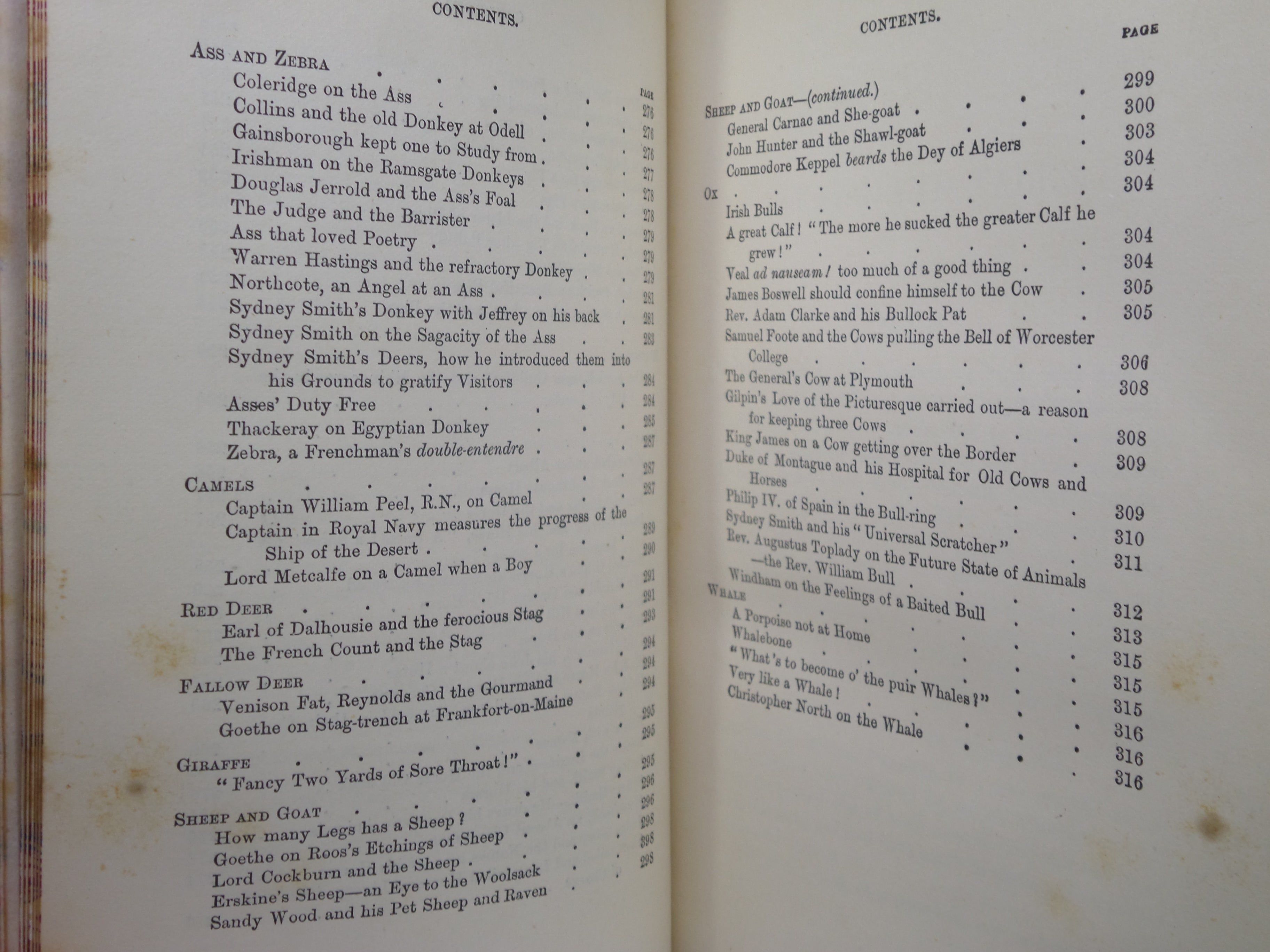 ANECDOTES AND STORIES OF QUADRUPEDS AND OTHER BEASTS BY ADAM WHITE C.1870 LEATHER BINDING