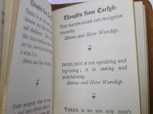 THOUGHTS FROM CARLYLE COMPILED BY ALICE JOUVEAU DU BREUIL, LEATHER BOUND MINIATURE EDITION