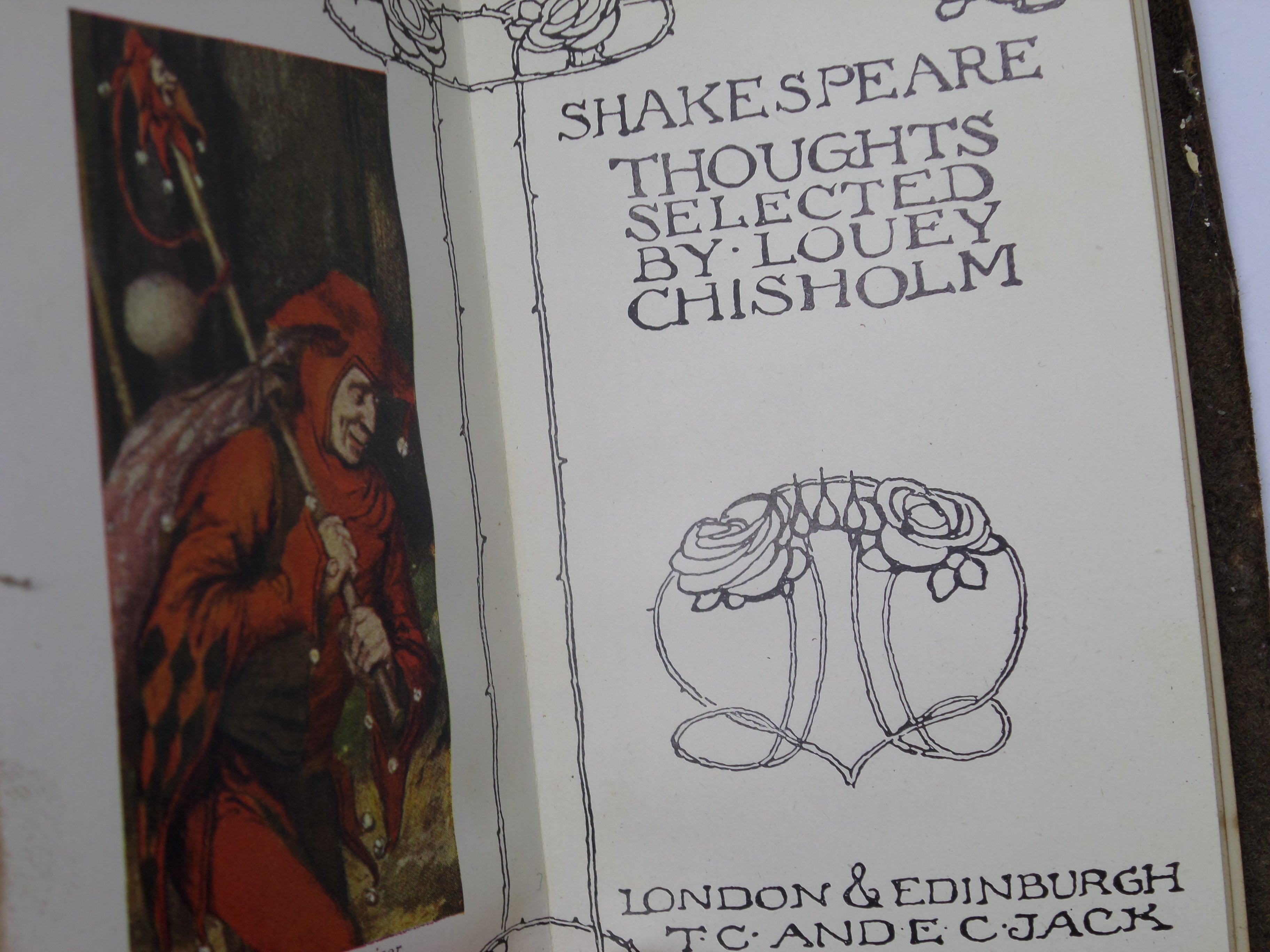 SHAKESPEARE THOUGHTS SELECTED BY LOUEY CHISHOLM, LEATHER BOUND MINIATURE EDITION