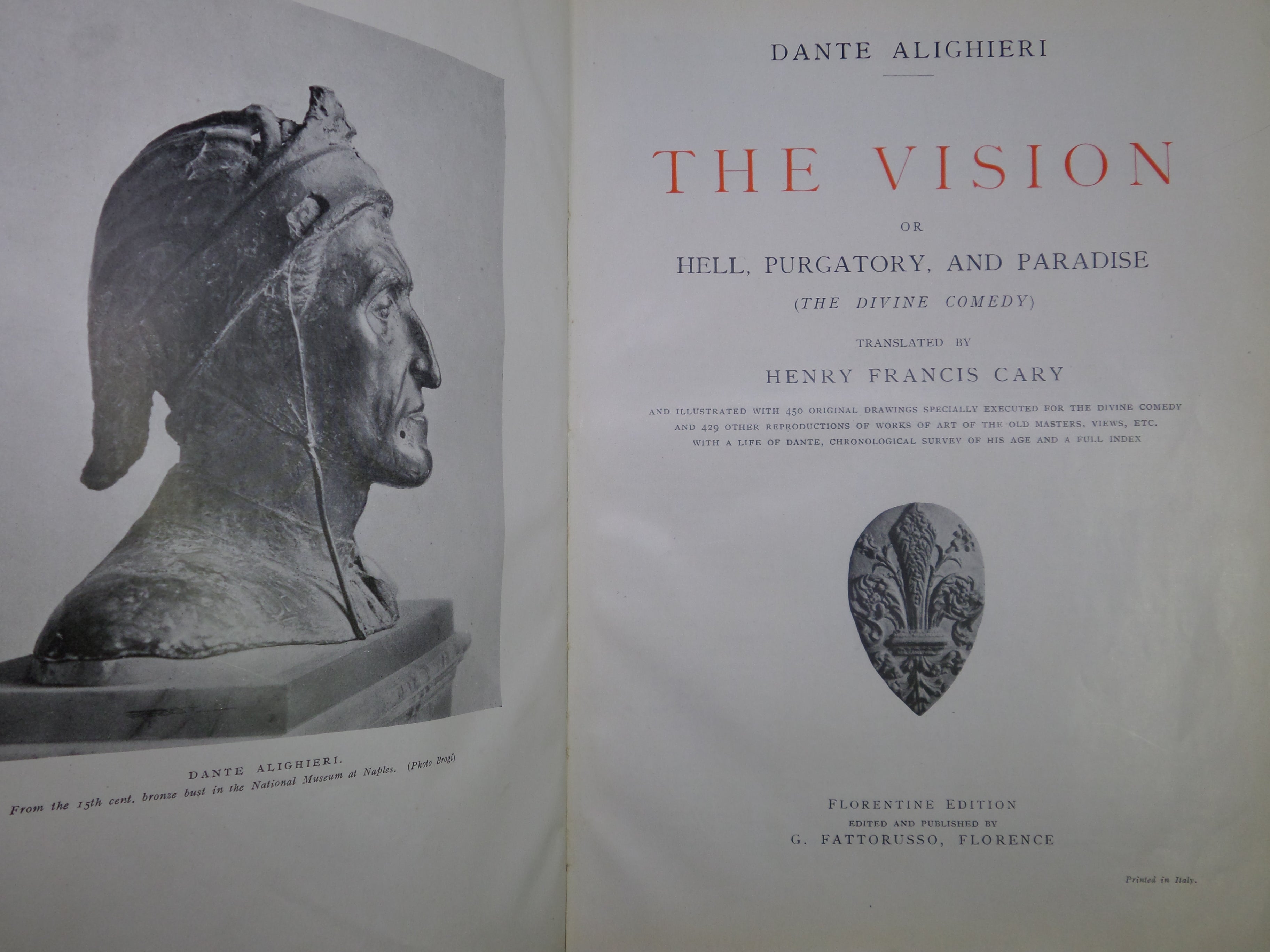 THE DIVINE COMEDY OF DANTE ALIGHIERI C.1930 ILLUSTRATED, FINE LEATHER BINDING