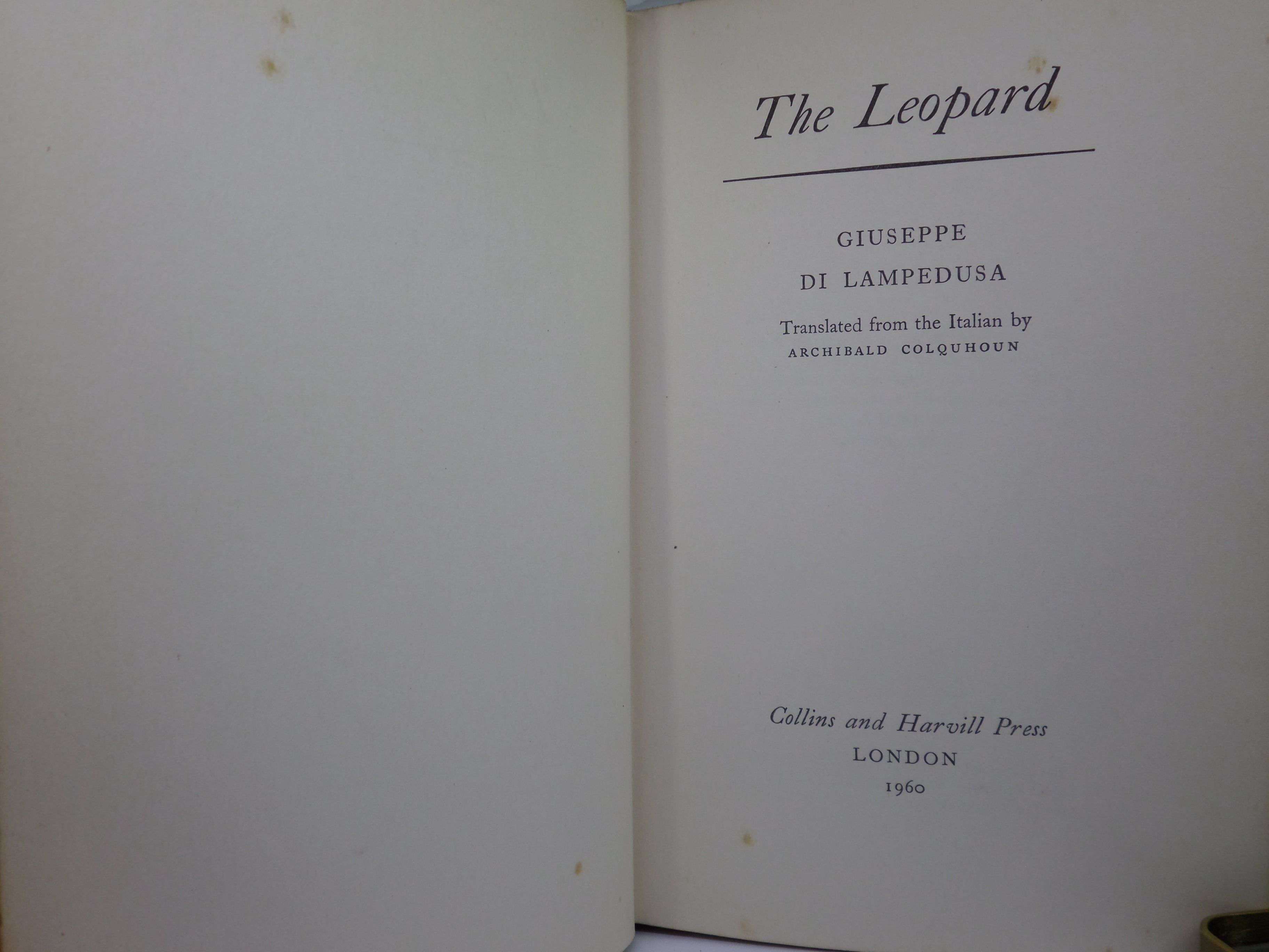 THE LEOPARD BY GIUSEPPE DI LAMPEDUSA 1960 FIRST EDITION