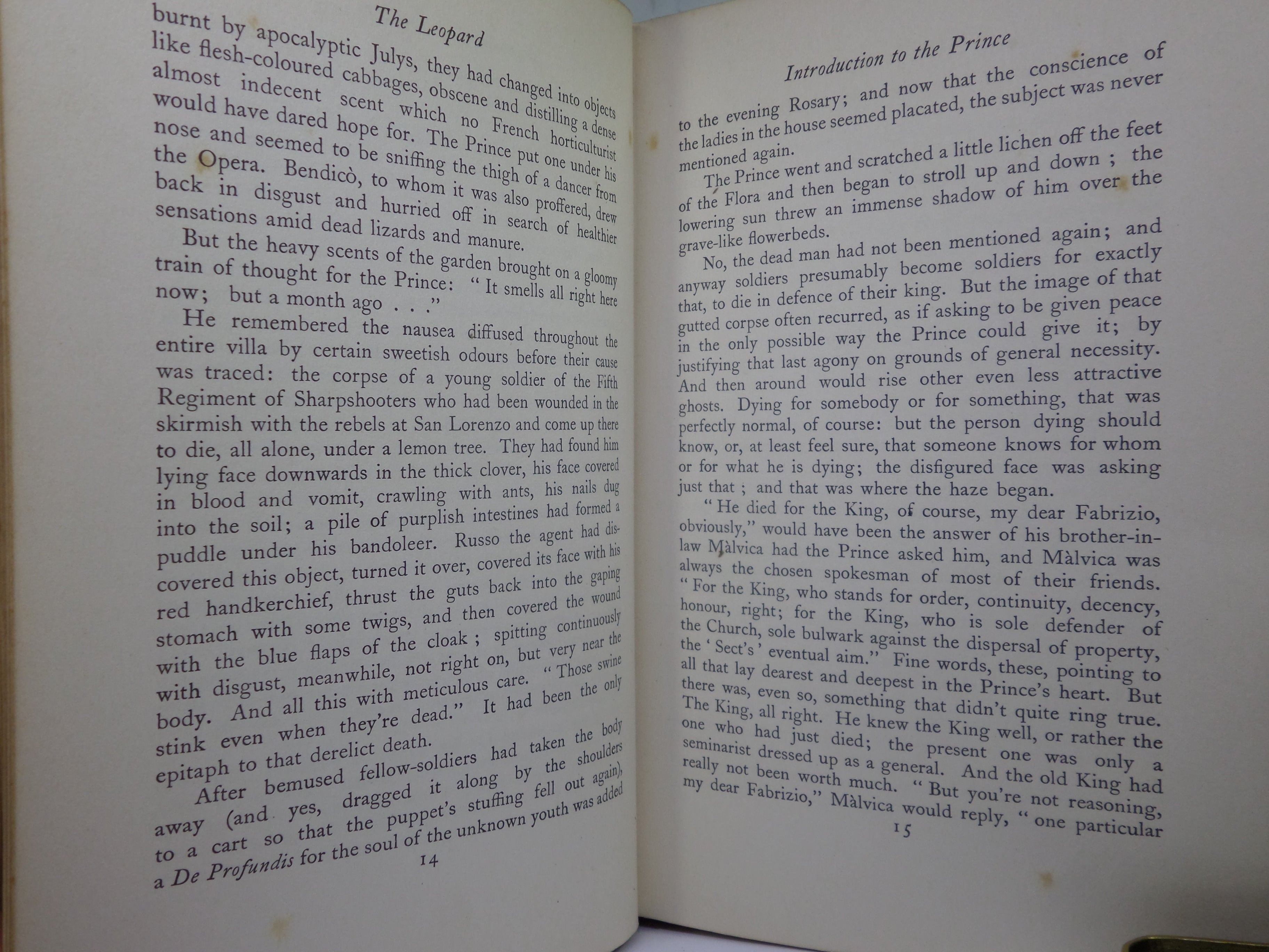 THE LEOPARD BY GIUSEPPE DI LAMPEDUSA 1960 FIRST EDITION