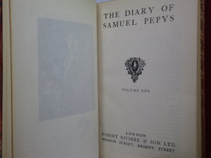 THE DIARY OF SAMUEL PEPYS CA. 1930 FINELY BOUND IN TWO VOLUMES BY BAYNTUN RIVIERE