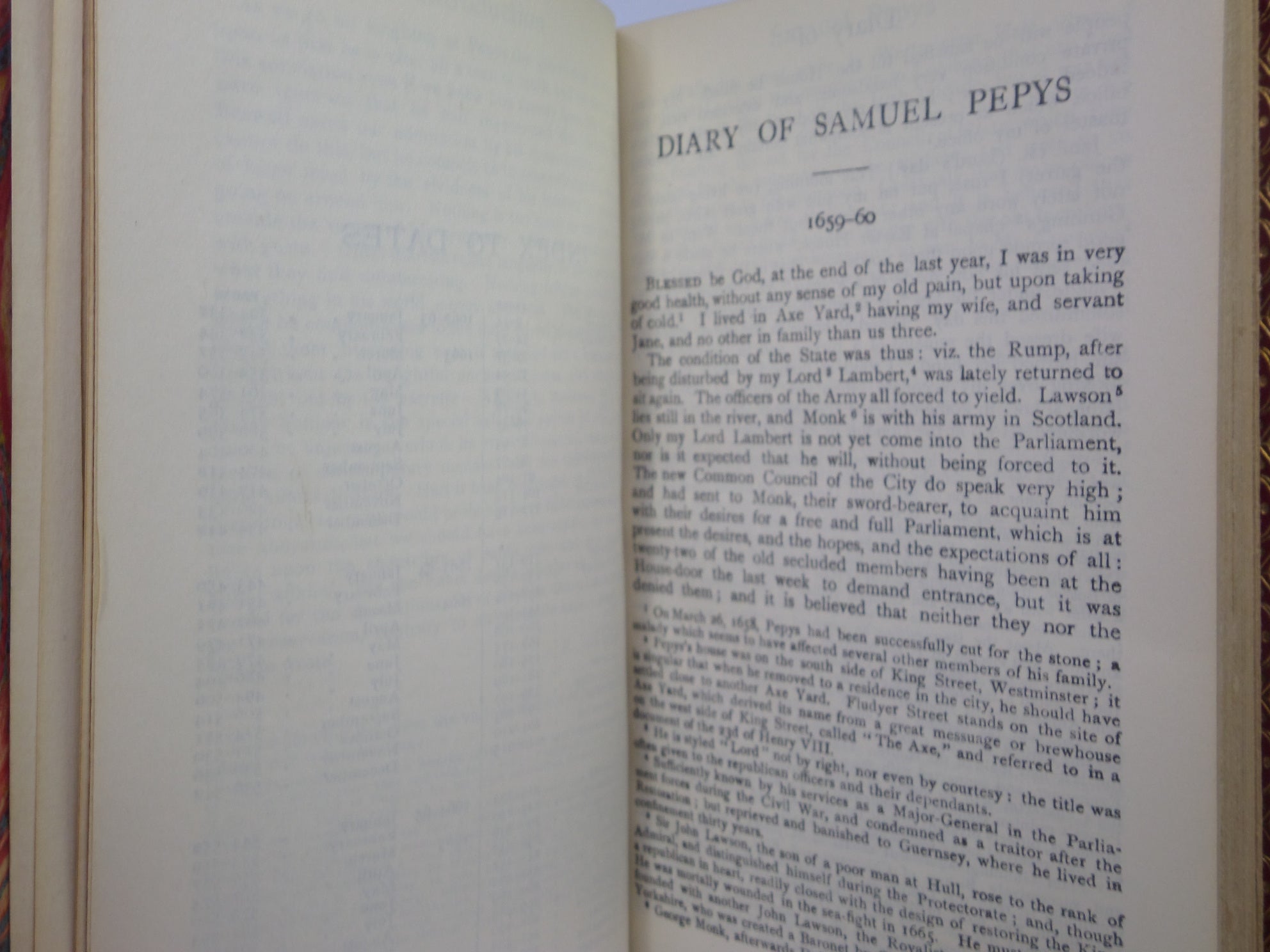 THE DIARY OF SAMUEL PEPYS CA. 1930 FINELY BOUND IN TWO VOLUMES BY BAYNTUN RIVIERE