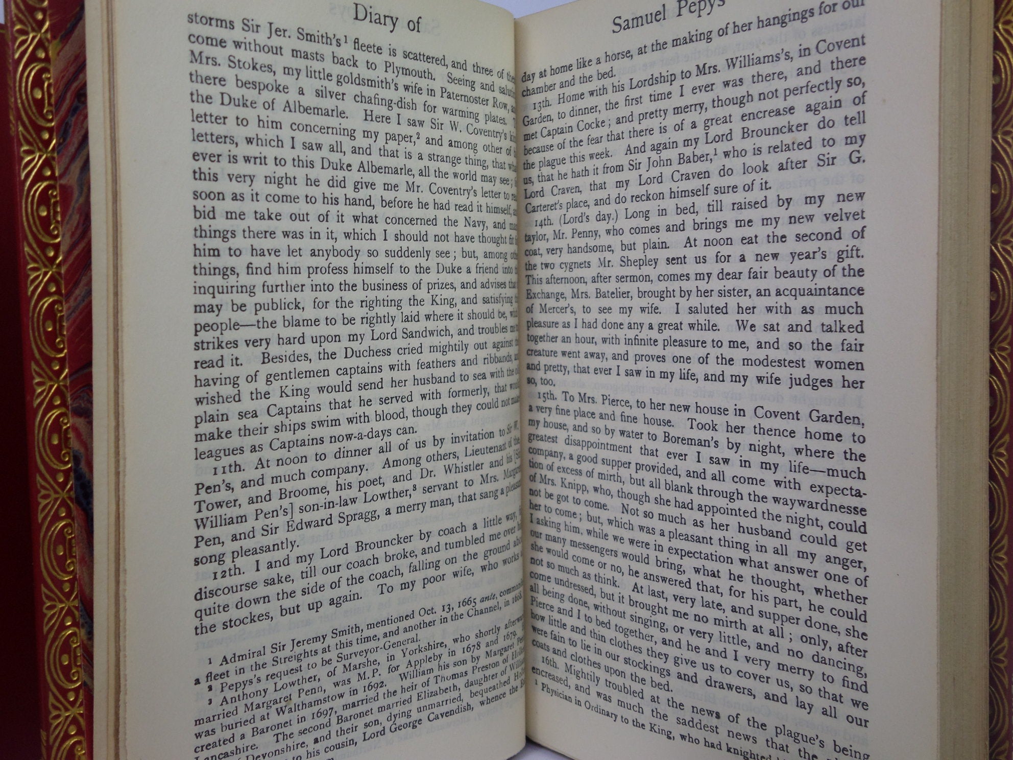 THE DIARY OF SAMUEL PEPYS CA. 1930 FINELY BOUND IN TWO VOLUMES BY BAYNTUN RIVIERE