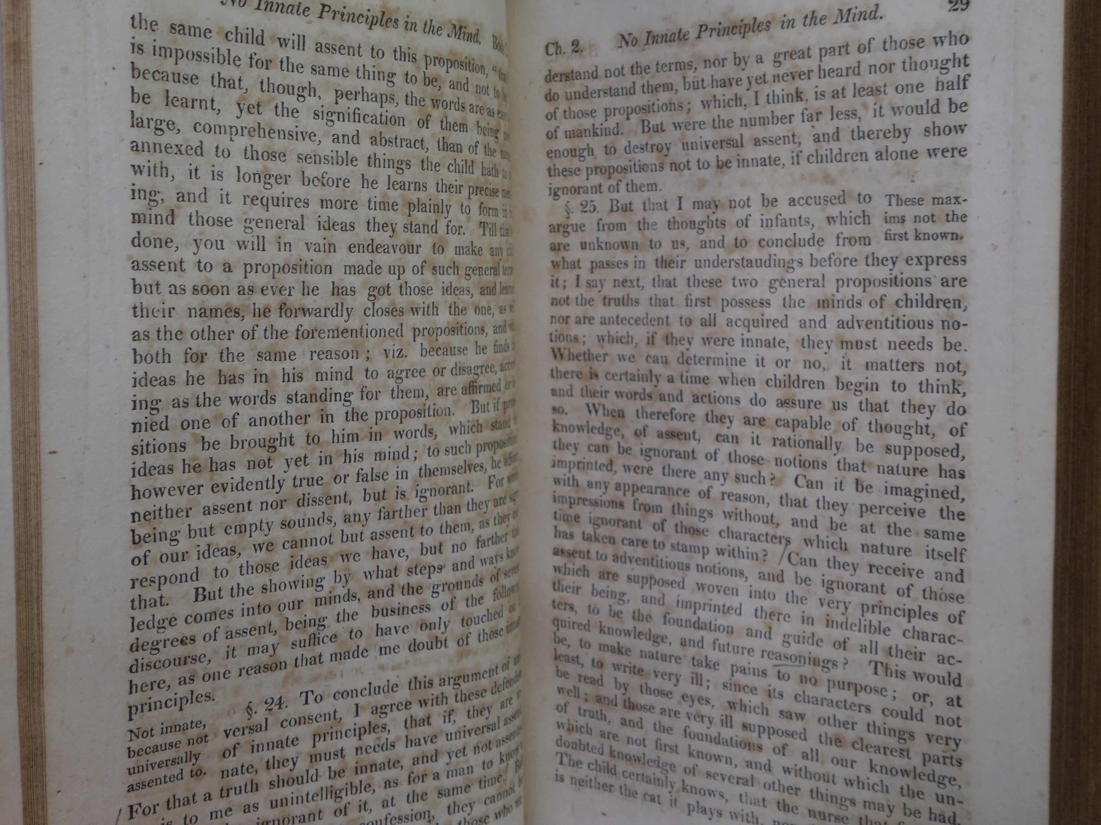 AN ESSAY CONCERNING HUMAN UNDERSTANDING BY JOHN LOCKE 1817 LEATHER BOUND