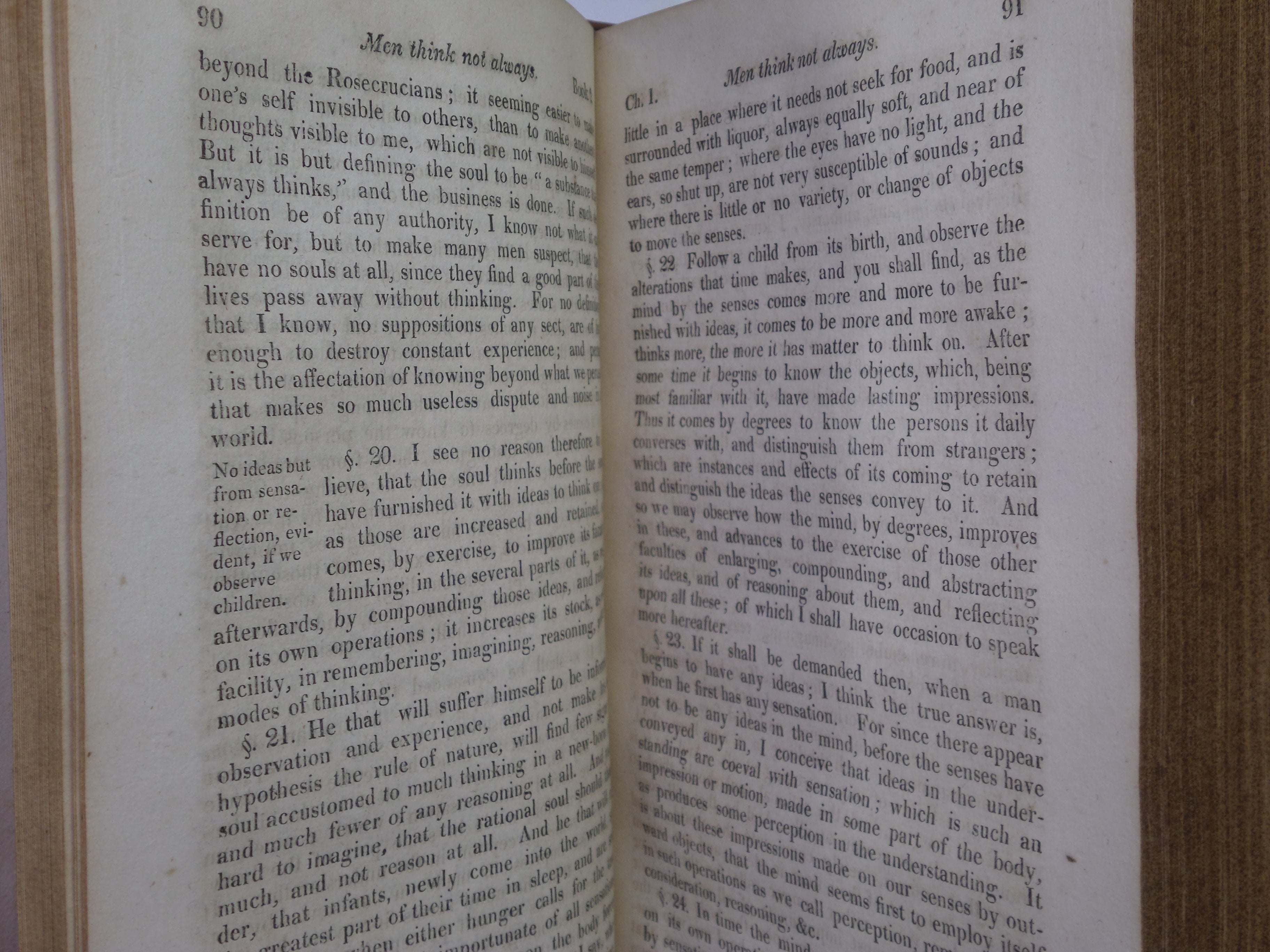 AN ESSAY CONCERNING HUMAN UNDERSTANDING BY JOHN LOCKE 1817 LEATHER BOUND