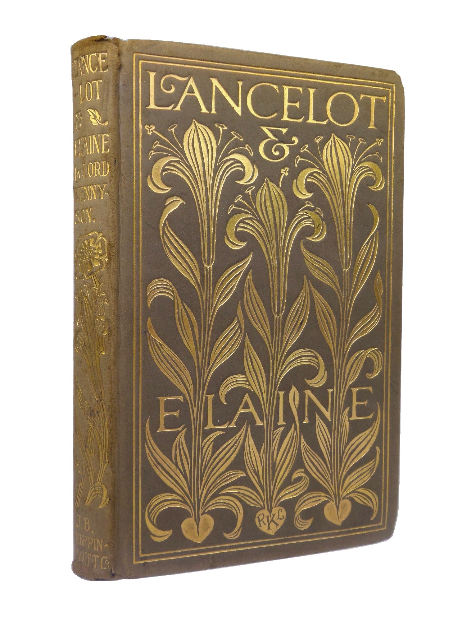 LANCELOT & ELAINE BY ALFRED LORD TENNYSON CA.1890 SIGNED & ILLUSTRATED BY REGINALD L. KNOWLES