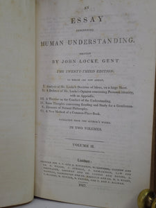 AN ESSAY CONCERNING HUMAN UNDERSTANDING BY JOHN LOCKE 1817 LEATHER BOUND