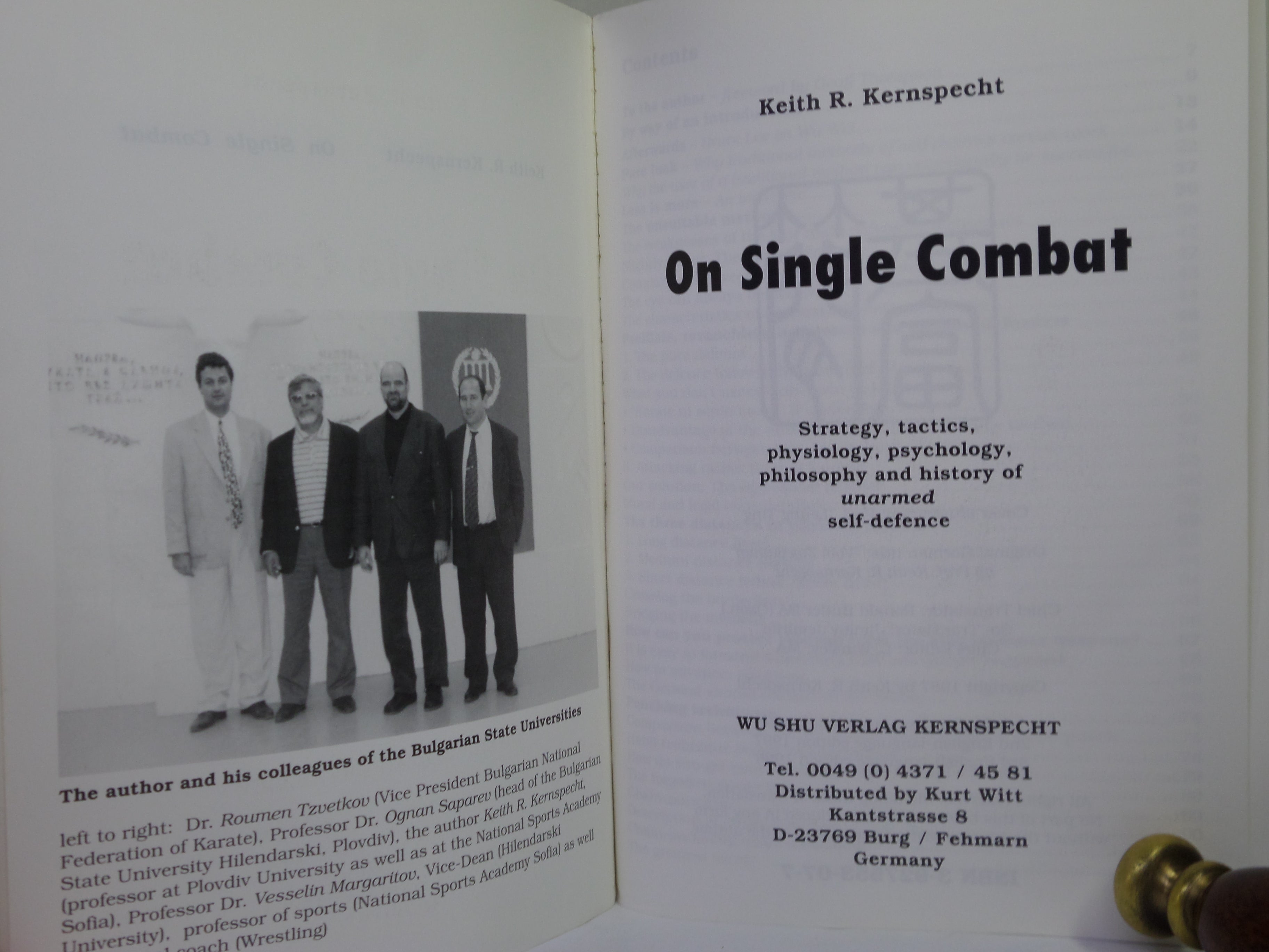 ON SINGLE COMBAT BY KEITH R. KERNSPECHT 1998