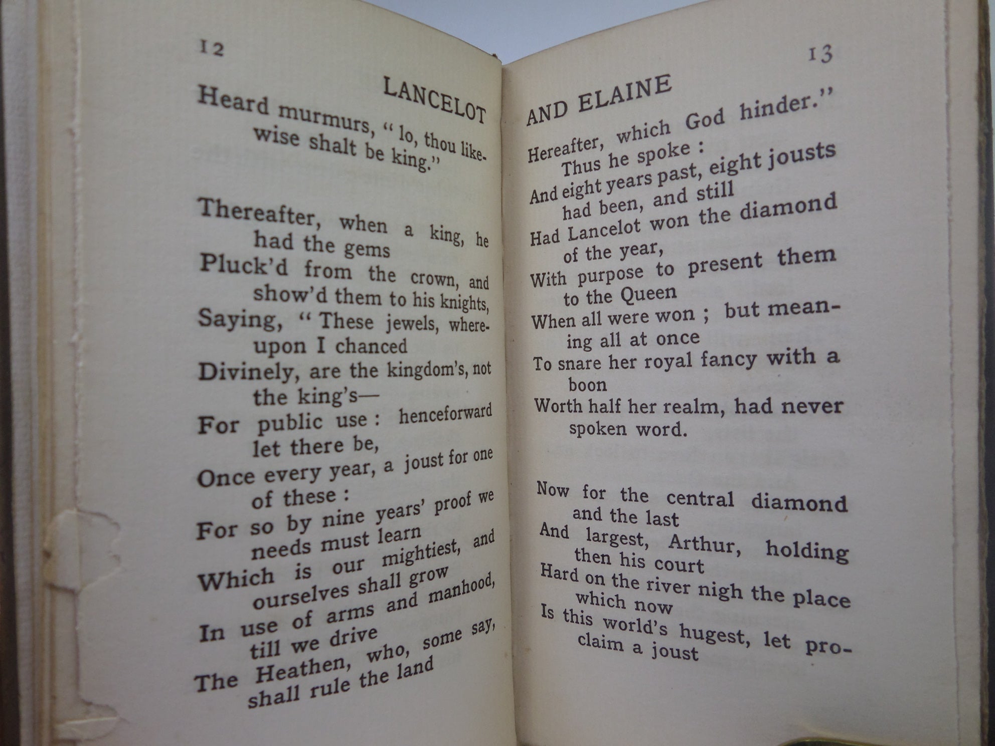 LANCELOT & ELAINE BY ALFRED LORD TENNYSON CA.1890 SIGNED & ILLUSTRATED BY REGINALD L. KNOWLES