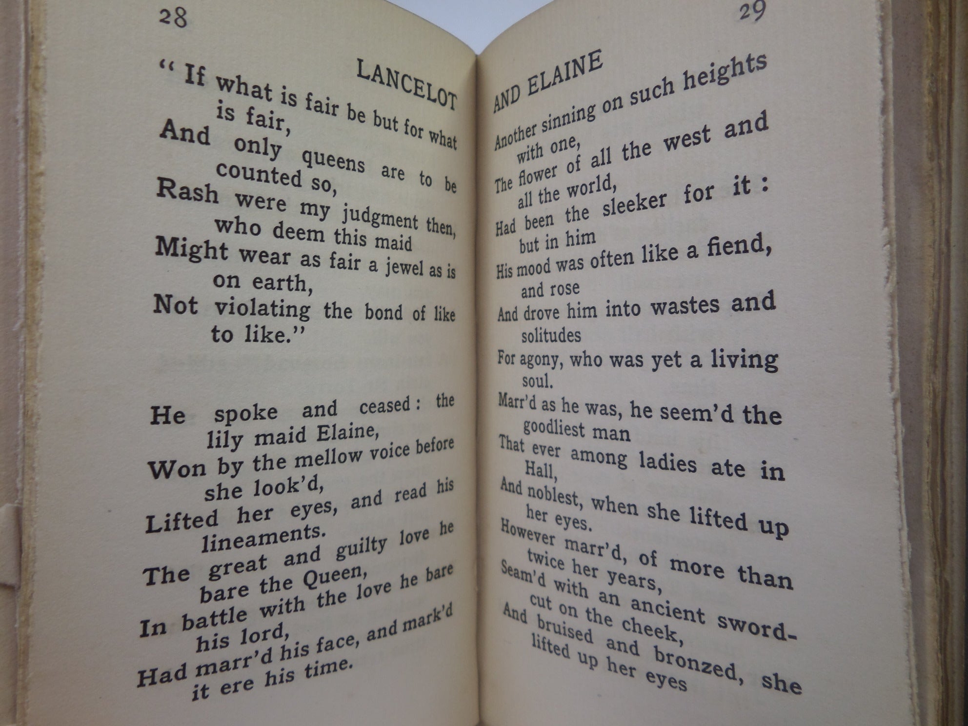 LANCELOT & ELAINE BY ALFRED LORD TENNYSON CA.1890 SIGNED & ILLUSTRATED BY REGINALD L. KNOWLES