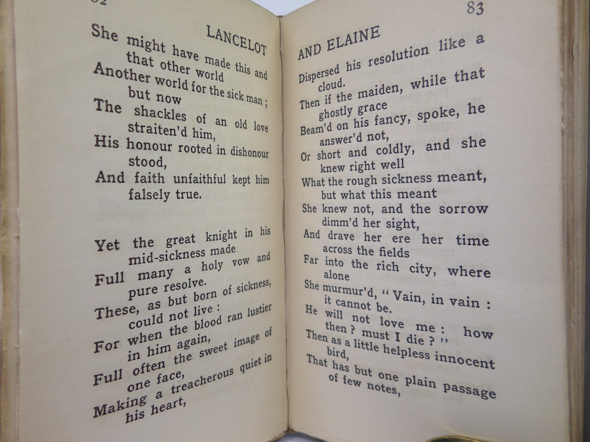 LANCELOT & ELAINE BY ALFRED LORD TENNYSON CA.1890 SIGNED & ILLUSTRATED BY REGINALD L. KNOWLES