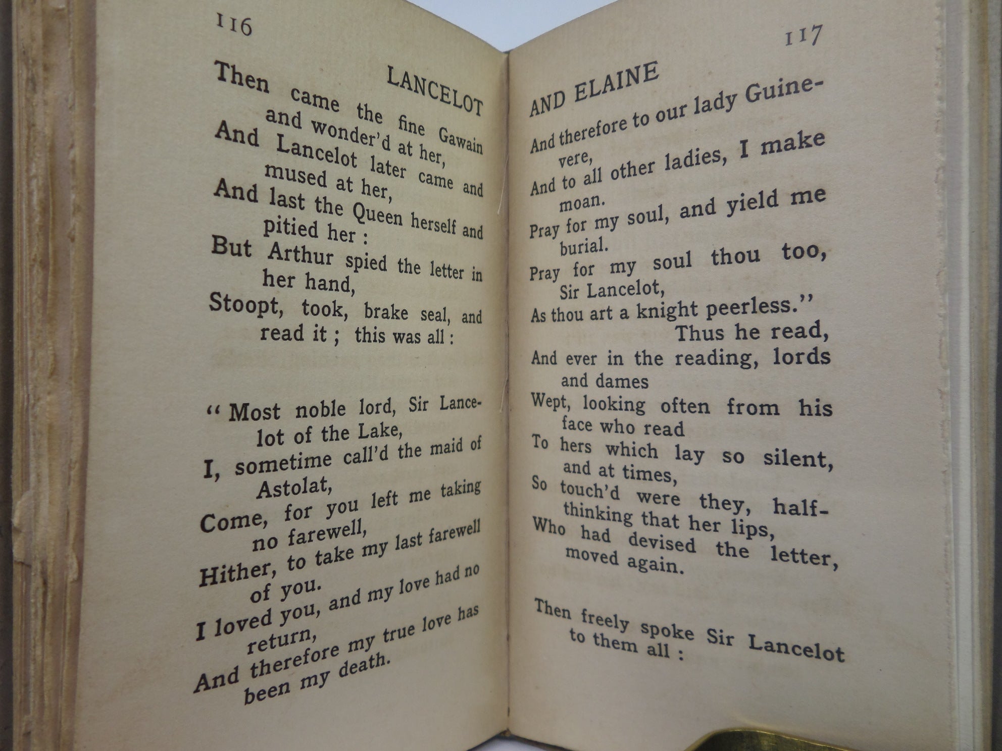 LANCELOT & ELAINE BY ALFRED LORD TENNYSON CA.1890 SIGNED & ILLUSTRATED BY REGINALD L. KNOWLES