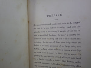 FAMILIAR WILD BIRDS BY WALTER SWAYSLAND 1883 FIRST EDITION LEATHER-BOUND IN FOUR VOLUMES