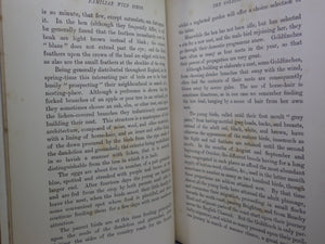 FAMILIAR WILD BIRDS BY WALTER SWAYSLAND 1883 FIRST EDITION LEATHER-BOUND IN FOUR VOLUMES