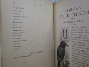 FAMILIAR WILD BIRDS BY WALTER SWAYSLAND 1883 FIRST EDITION LEATHER-BOUND IN FOUR VOLUMES