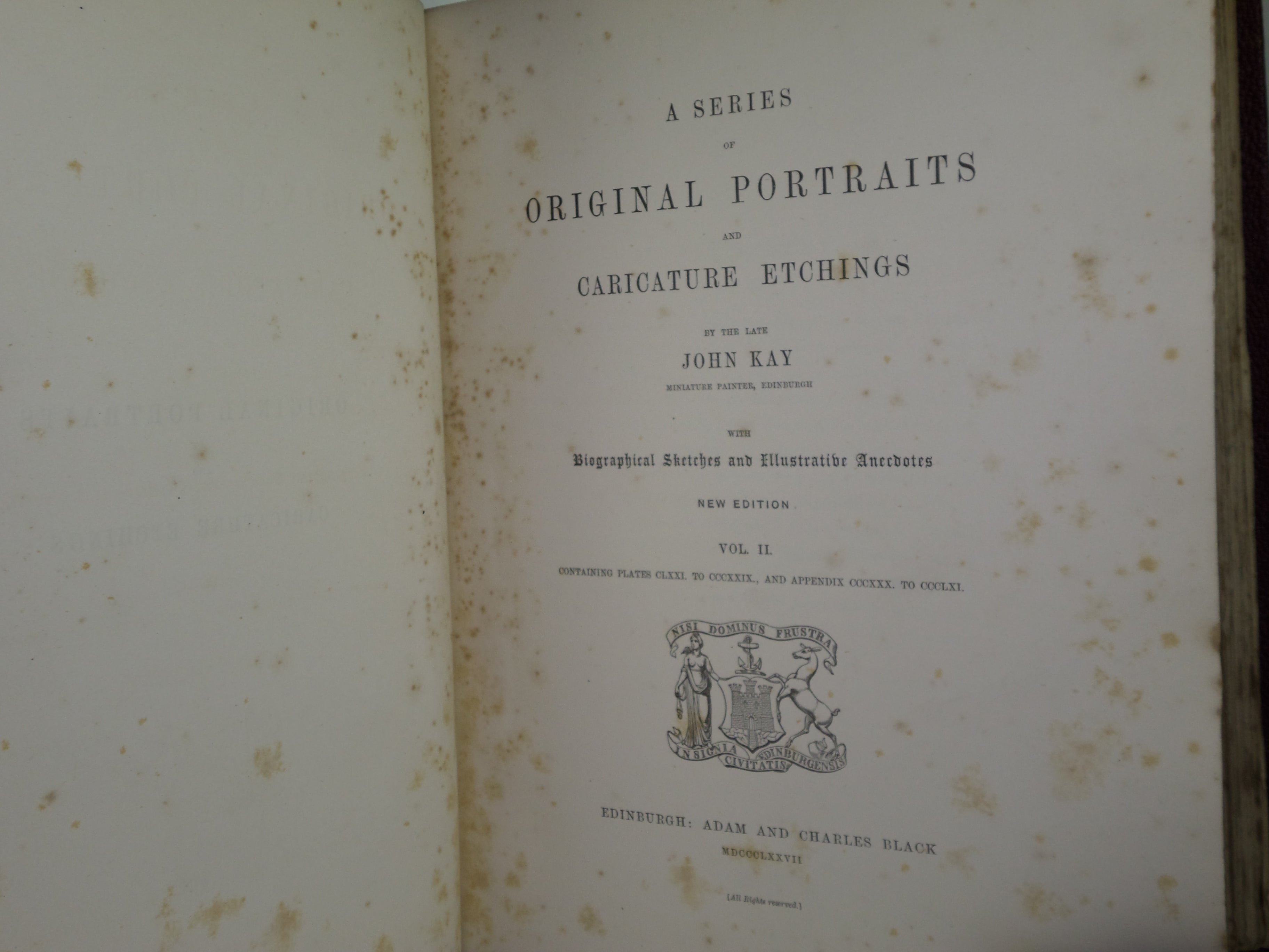 A SERIES OF ORIGINAL PORTRAITS AND CARICATURE ETCHINGS BY JOHN KAY 1877