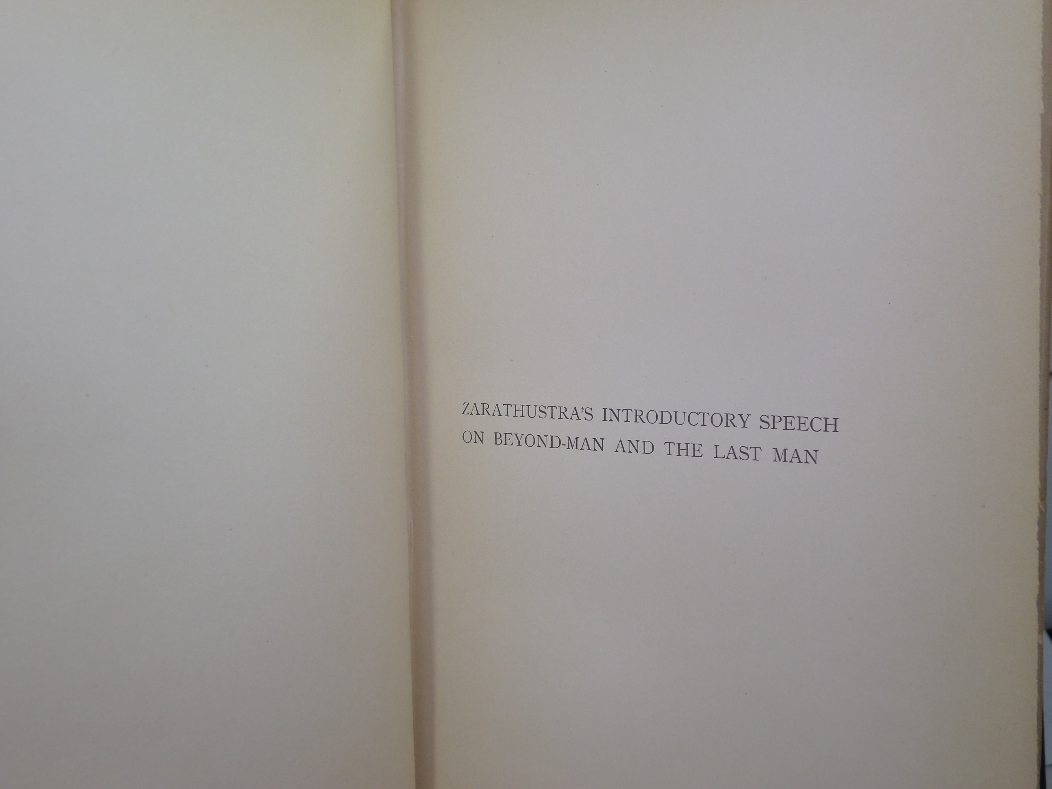 THUS SPAKE ZARATHUSTRA BY FRIEDRICH NIETZSCHE 1899