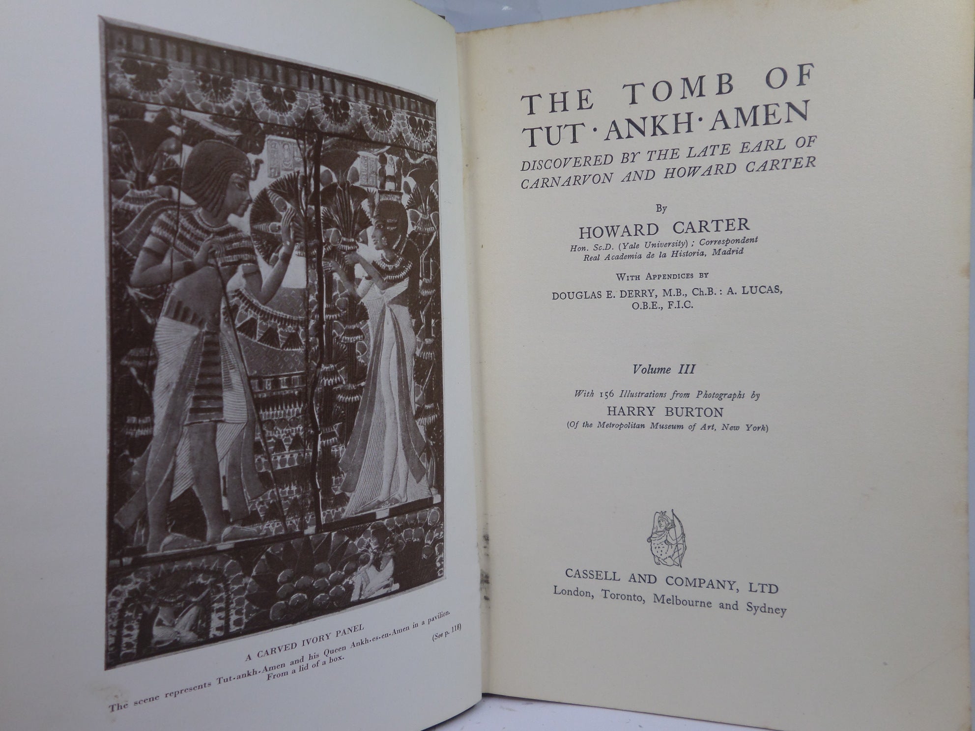 [EGYPTOLOGY] THE TOMB OF TUT-ANKH-AMEN BY HOWARD CARTER 1930-1933 IN THREE VOLUMES