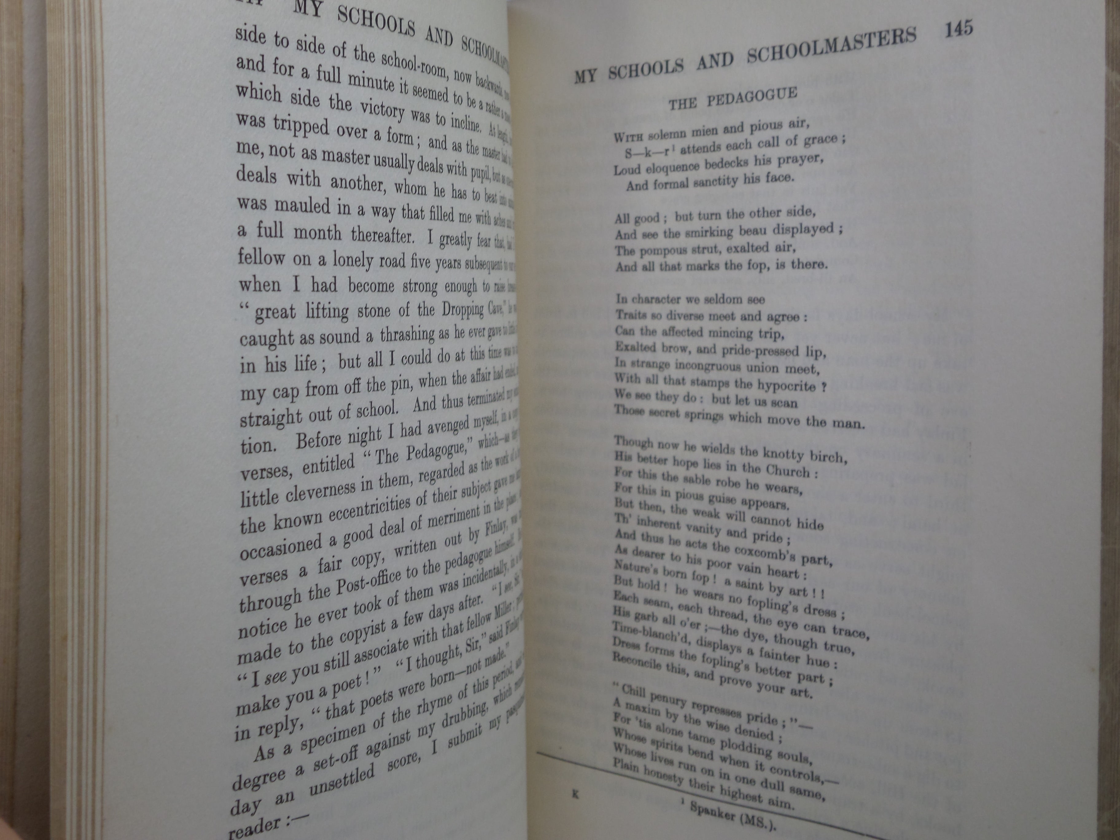 MY SCHOOLS AND SCHOOLMASTERS OR THE STORY OF MY EDUCATION BY HUGH MILLER 1905 LEATHER BOUND FIRST EDITION