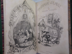 THE POSTHUMOUS PAPERS OF THE PICKWICK CLUB BY CHARLES DICKENS 1861 LEATHER BOUND IN TWO VOLUMES