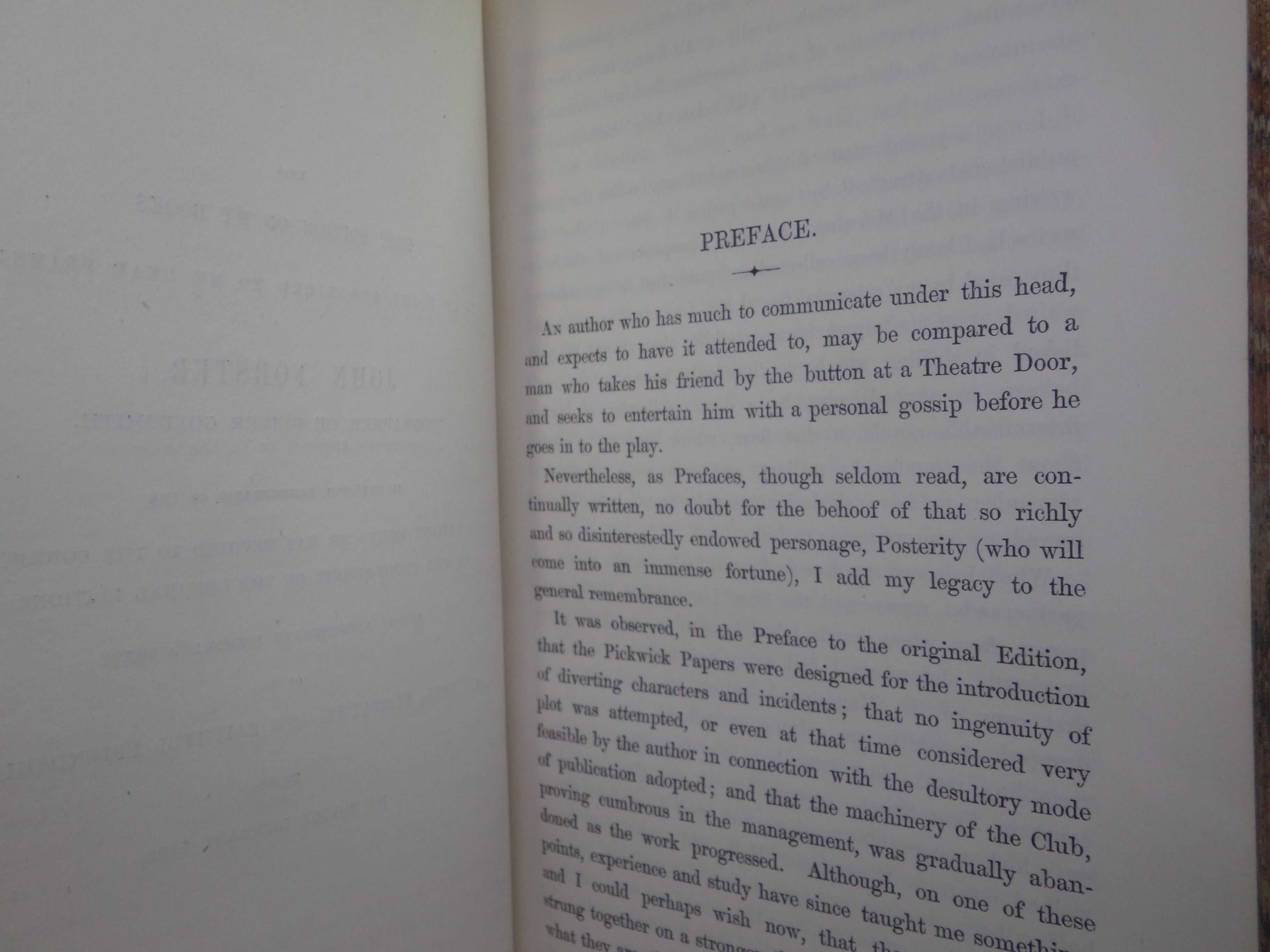 THE POSTHUMOUS PAPERS OF THE PICKWICK CLUB BY CHARLES DICKENS 1861 LEATHER BOUND IN TWO VOLUMES