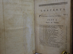 A COMPLETE MANUAL OF FAMILY AND PRIVATE DEVOTIONS 1782 BY JEREMY TAYLOR ET AL
