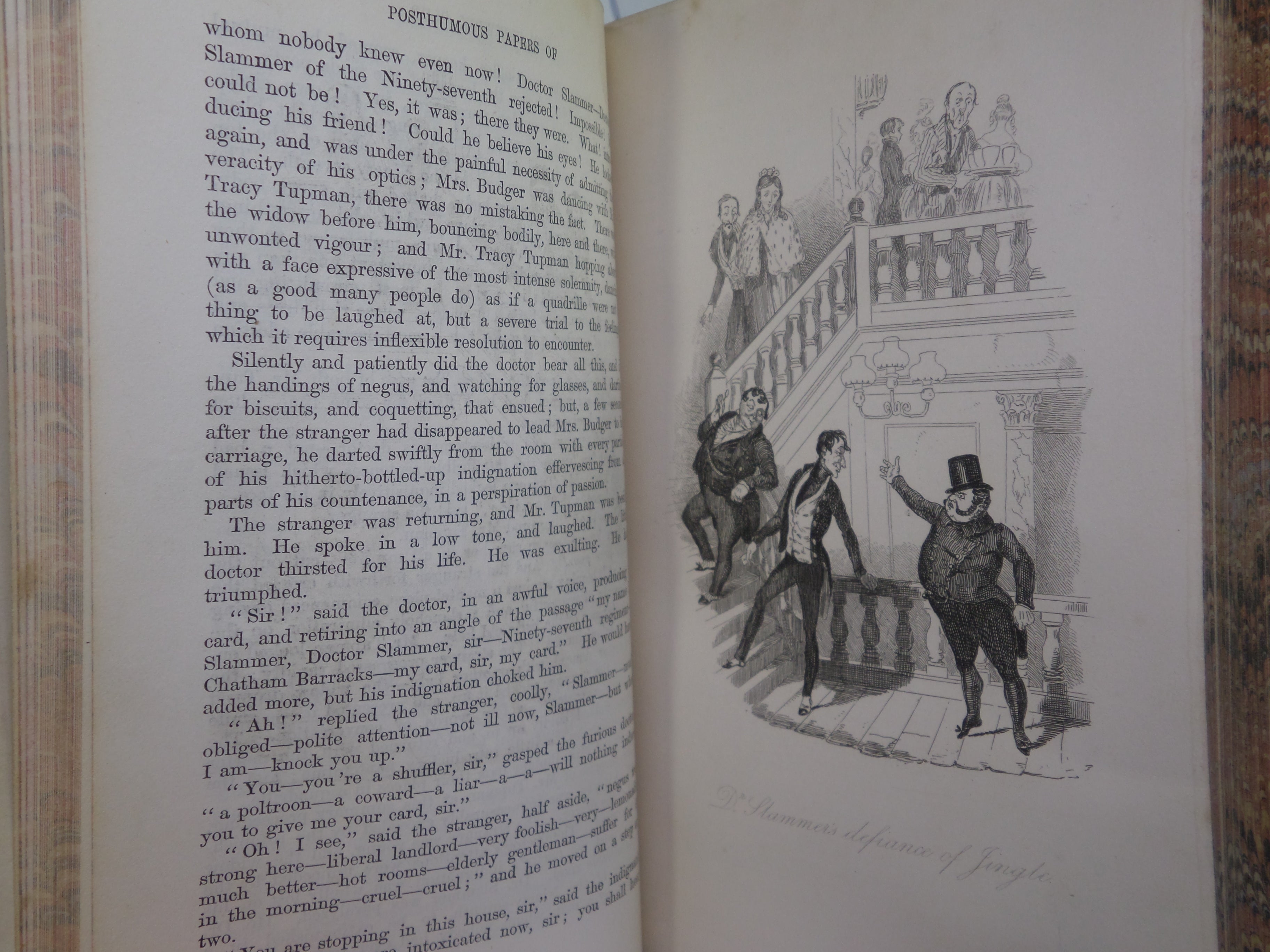 THE POSTHUMOUS PAPERS OF THE PICKWICK CLUB BY CHARLES DICKENS 1861 LEATHER BOUND IN TWO VOLUMES