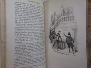 THE POSTHUMOUS PAPERS OF THE PICKWICK CLUB BY CHARLES DICKENS 1861 LEATHER BOUND IN TWO VOLUMES