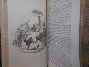 THE POSTHUMOUS PAPERS OF THE PICKWICK CLUB BY CHARLES DICKENS 1861 LEATHER BOUND IN TWO VOLUMES