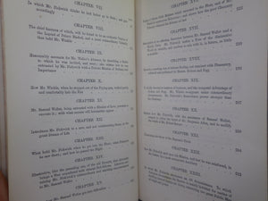 THE POSTHUMOUS PAPERS OF THE PICKWICK CLUB BY CHARLES DICKENS 1861 LEATHER BOUND IN TWO VOLUMES