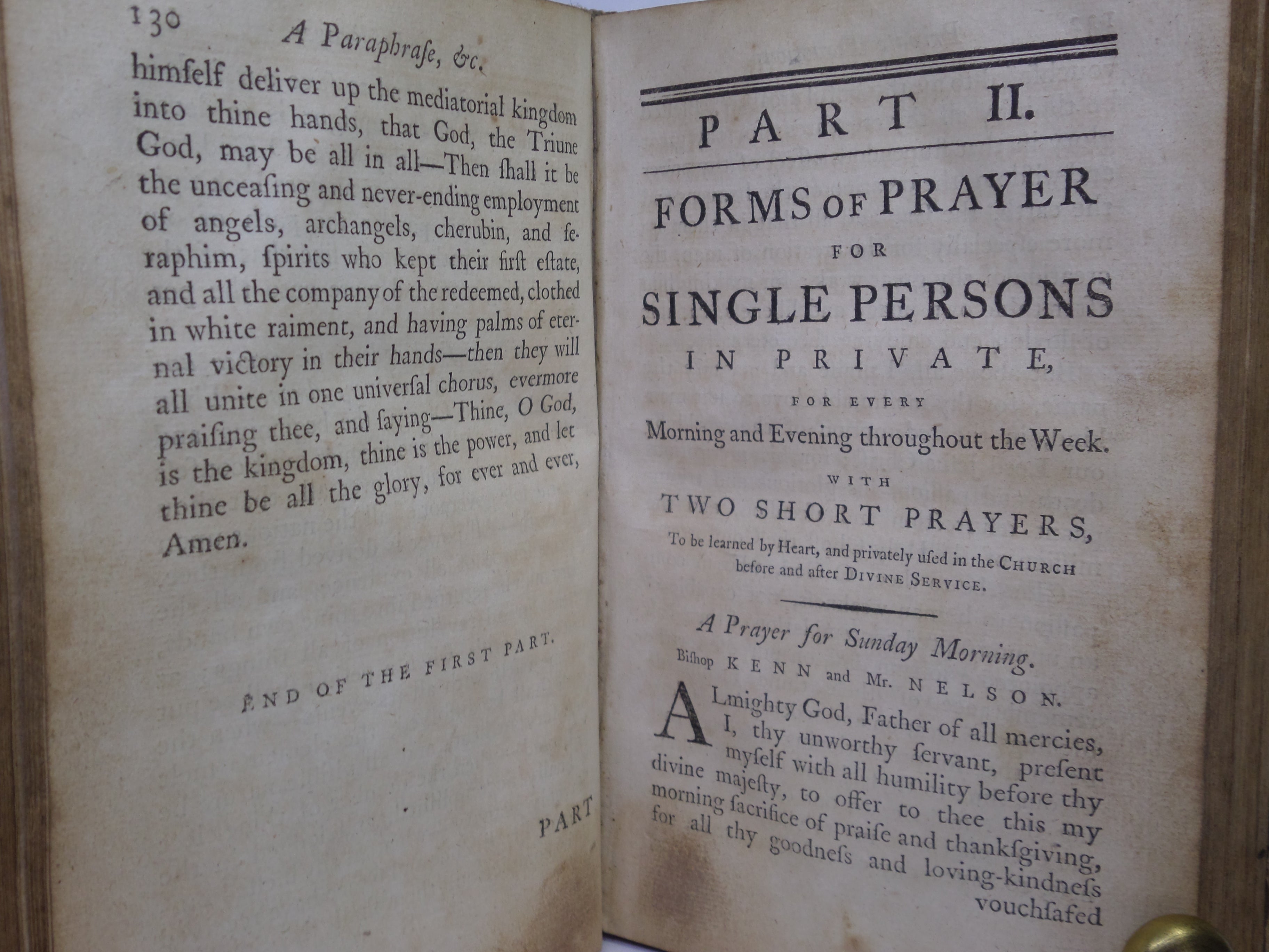A COMPLETE MANUAL OF FAMILY AND PRIVATE DEVOTIONS 1782 BY JEREMY TAYLOR ET AL